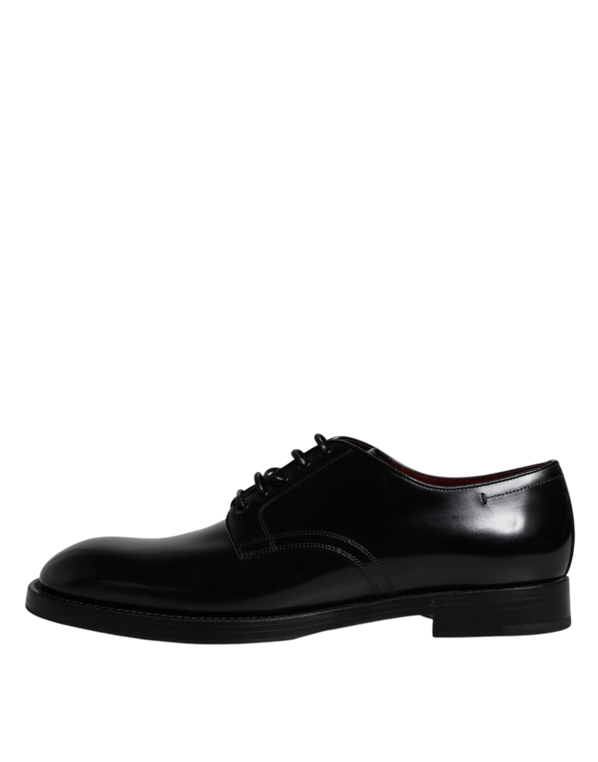 Dolce & Gabbana Pantofi Derby formali pentru bărbați, din piele neagră, cu șireturi, Dolce & Gabbana
