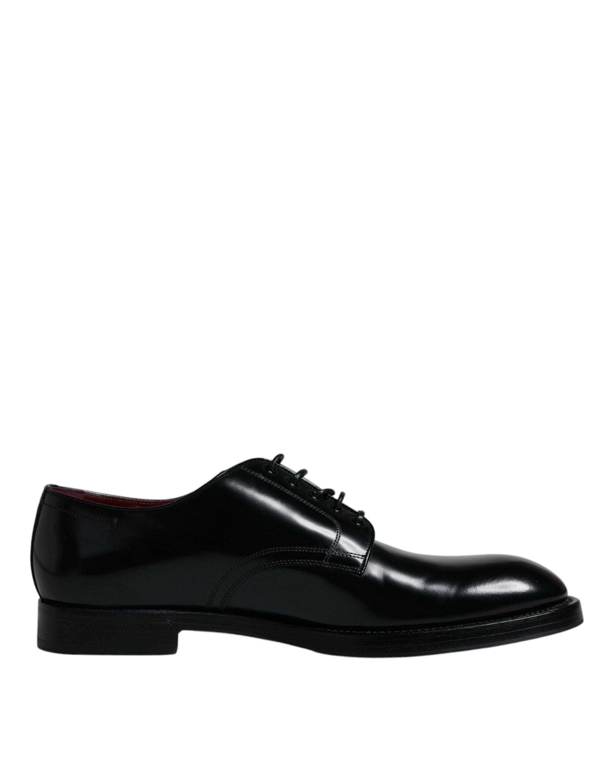 Dolce & Gabbana Pantofi Derby formali pentru bărbați, din piele neagră, cu șireturi, Dolce & Gabbana