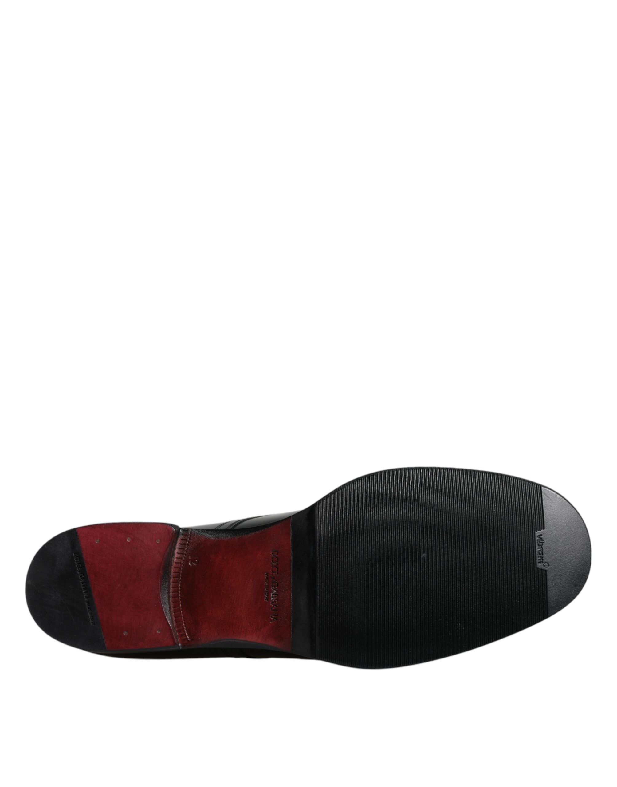 Dolce & Gabbana Pantofi Derby formali pentru bărbați, din piele neagră, cu șireturi, Dolce & Gabbana