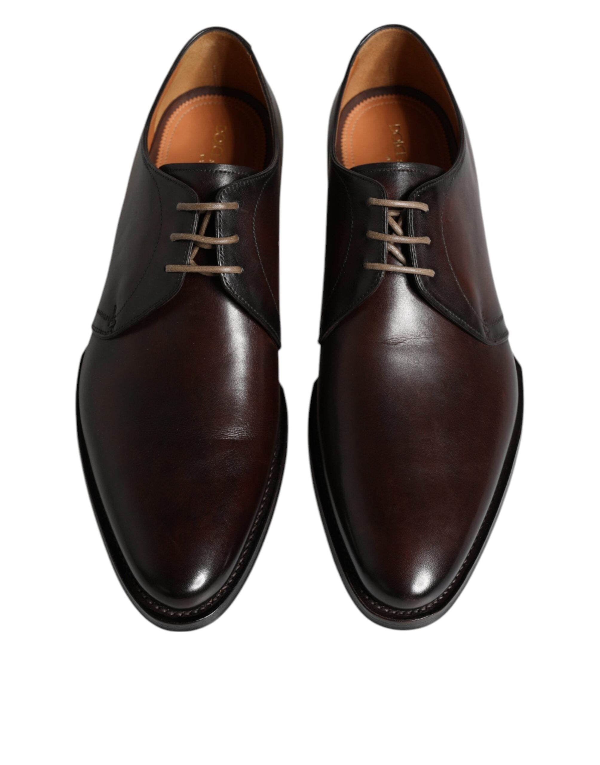 Dolce & Gabbana Pantofi Derby formali pentru bărbați, din piele neagră, cu șireturi, Dolce & Gabbana