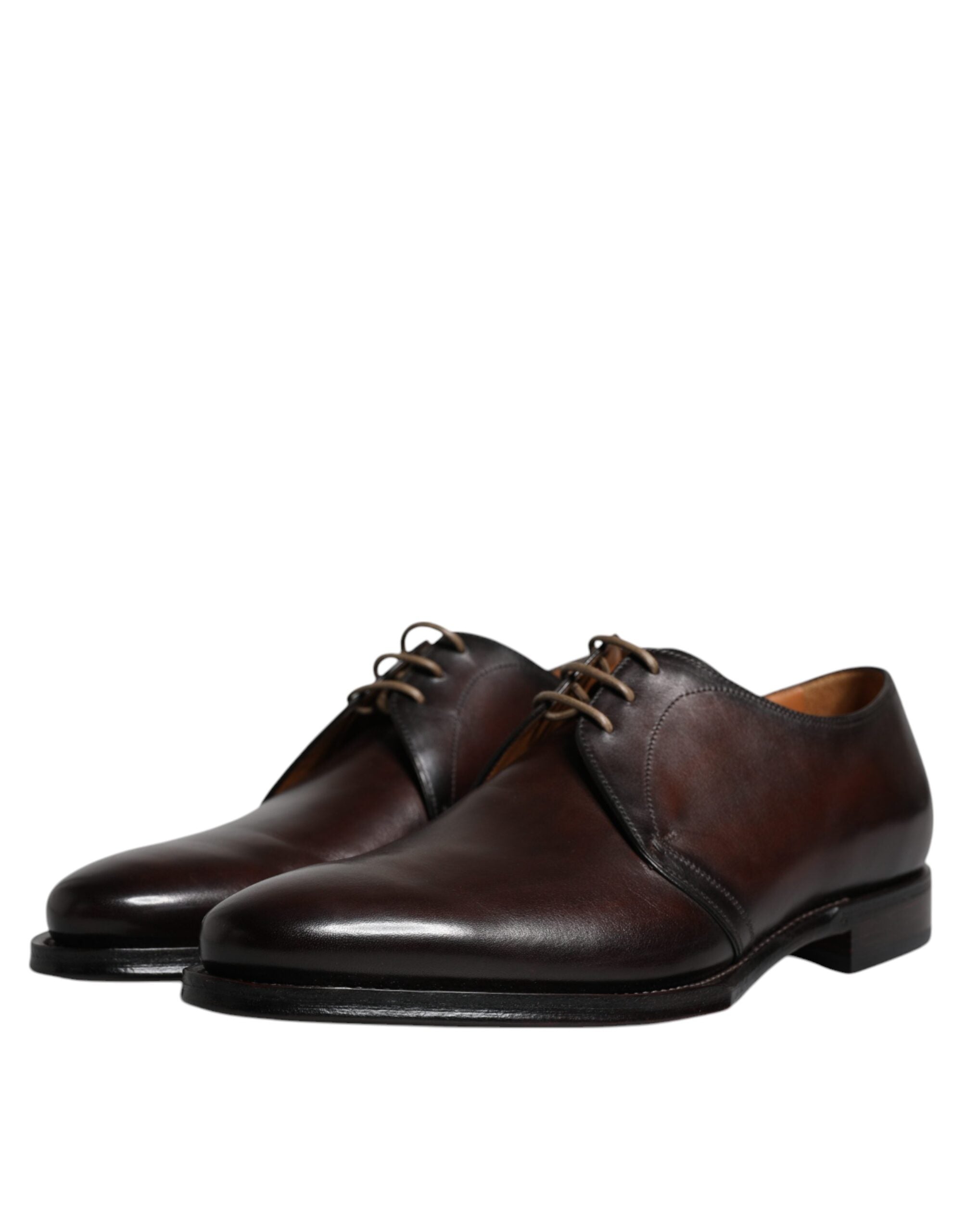 Dolce & Gabbana Pantofi Derby formali pentru bărbați, din piele neagră, cu șireturi, Dolce & Gabbana