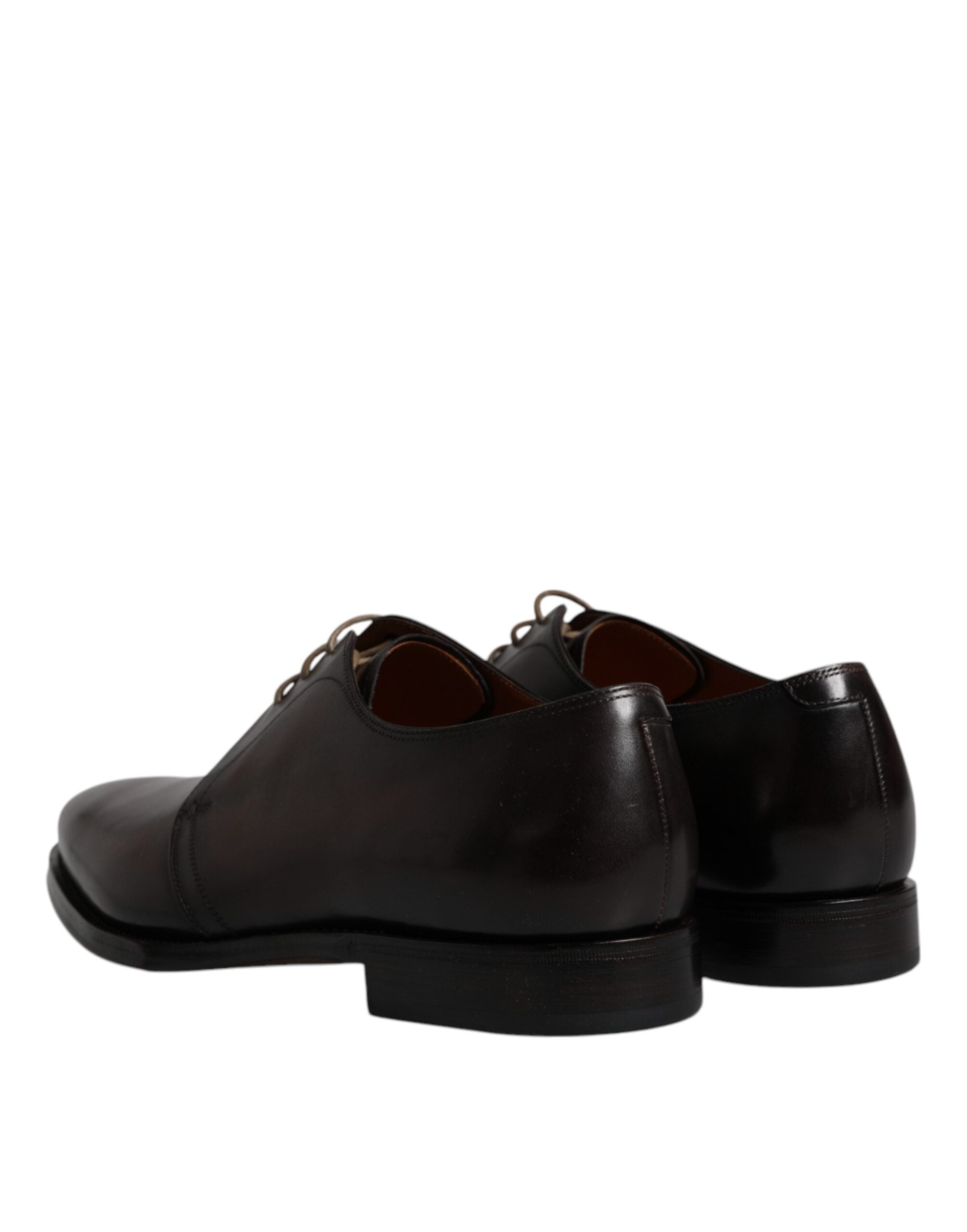 Dolce & Gabbana Pantofi Derby formali pentru bărbați, din piele neagră, cu șireturi, Dolce & Gabbana