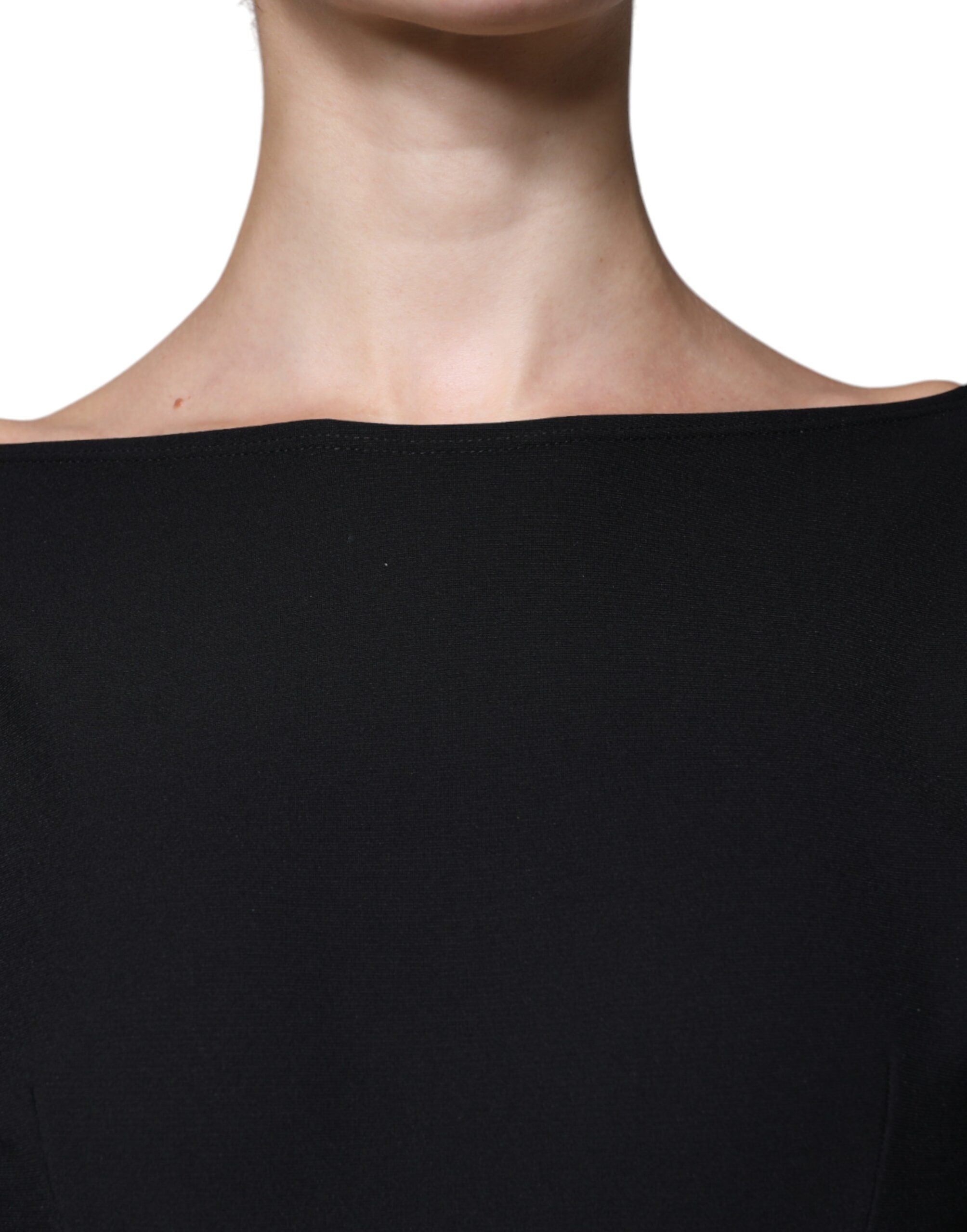Dolce & Gabbana – Schwarzes Minikleid aus Viskose mit Cut-outs in A-Linie und langen Ärmeln