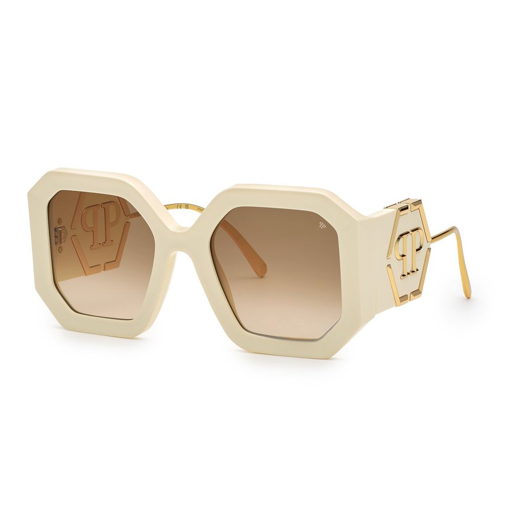 Ochelari de soare Philipp Plein din acetat alb