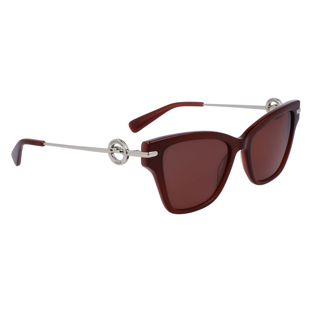 Ochelari de soare Longchamp maro cu model Haircalf