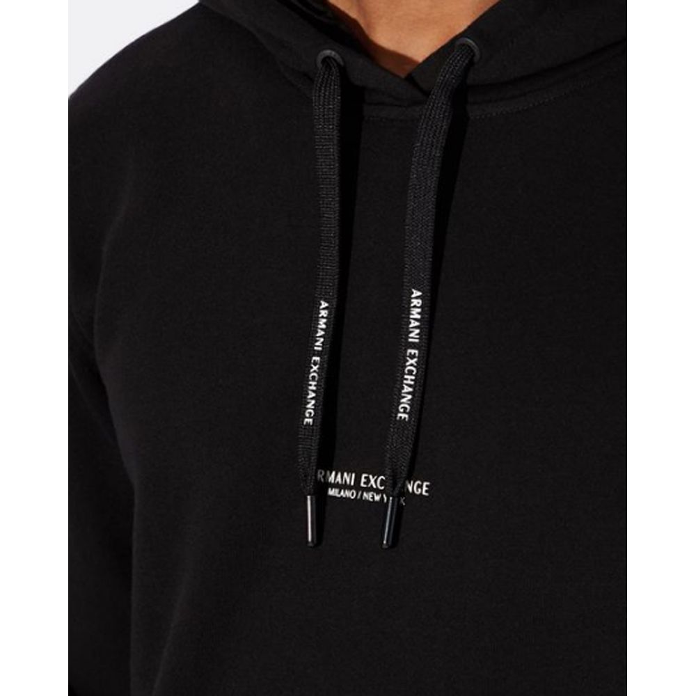 Armani Exchange – Schwarzer Kapuzenpullover aus Baumwolle