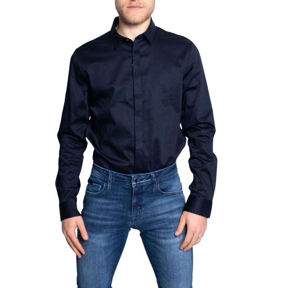 Armani Exchange – Blaues Baumwollhemd