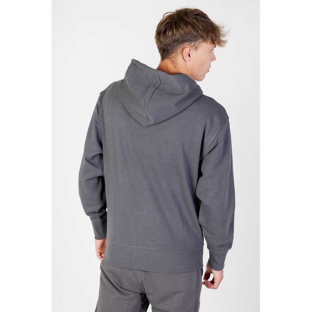 Pulover Hugo Boss gri din bumbac