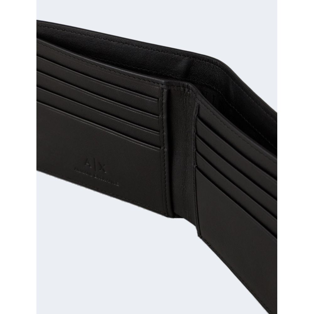 Portofel din piele neagră Armani Exchange