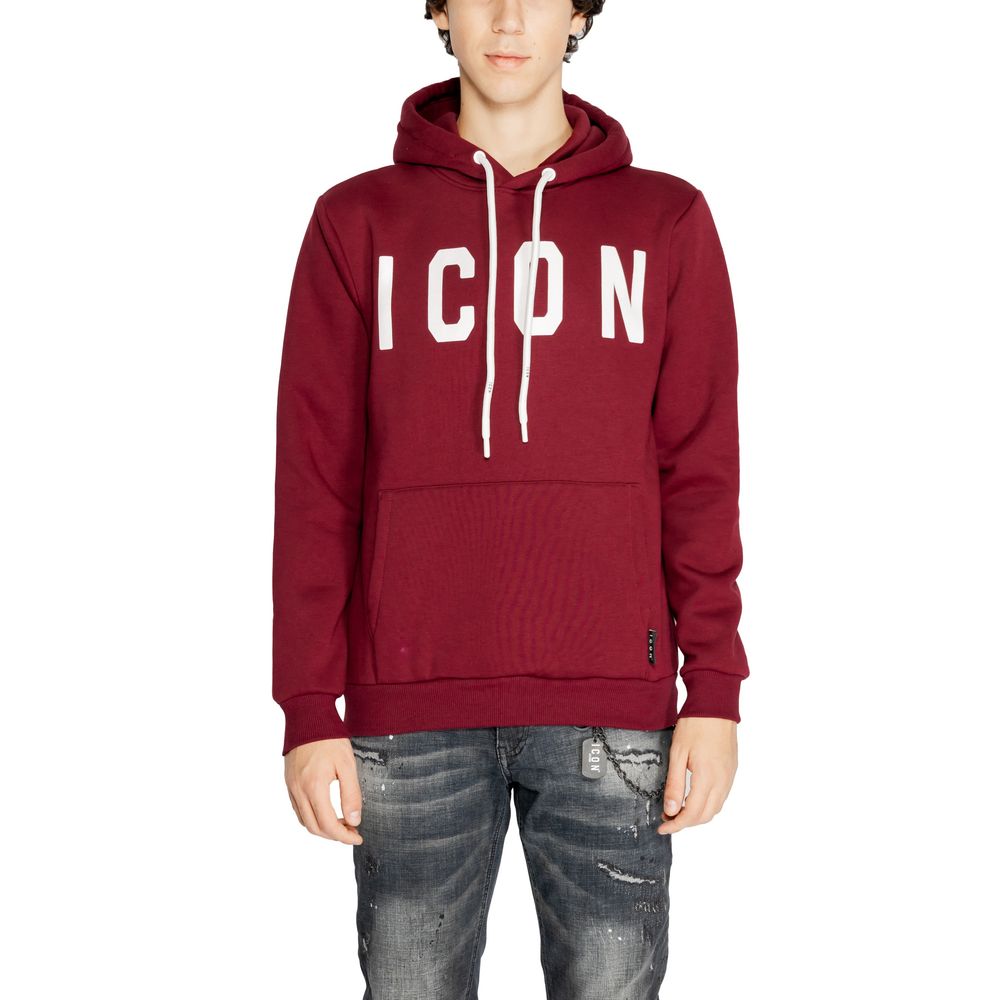 Bordeauxfarbener Baumwollpullover mit Symbol