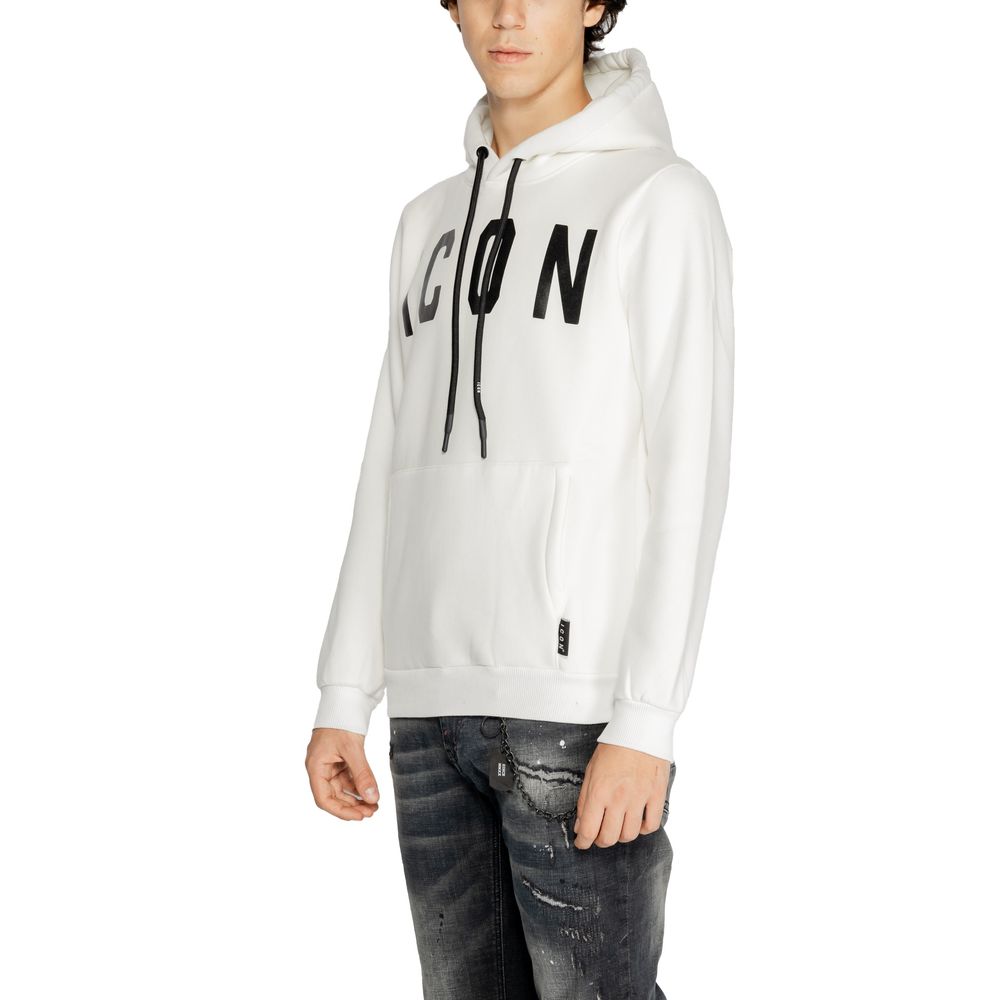 Weißer Baumwollpullover mit Symbol