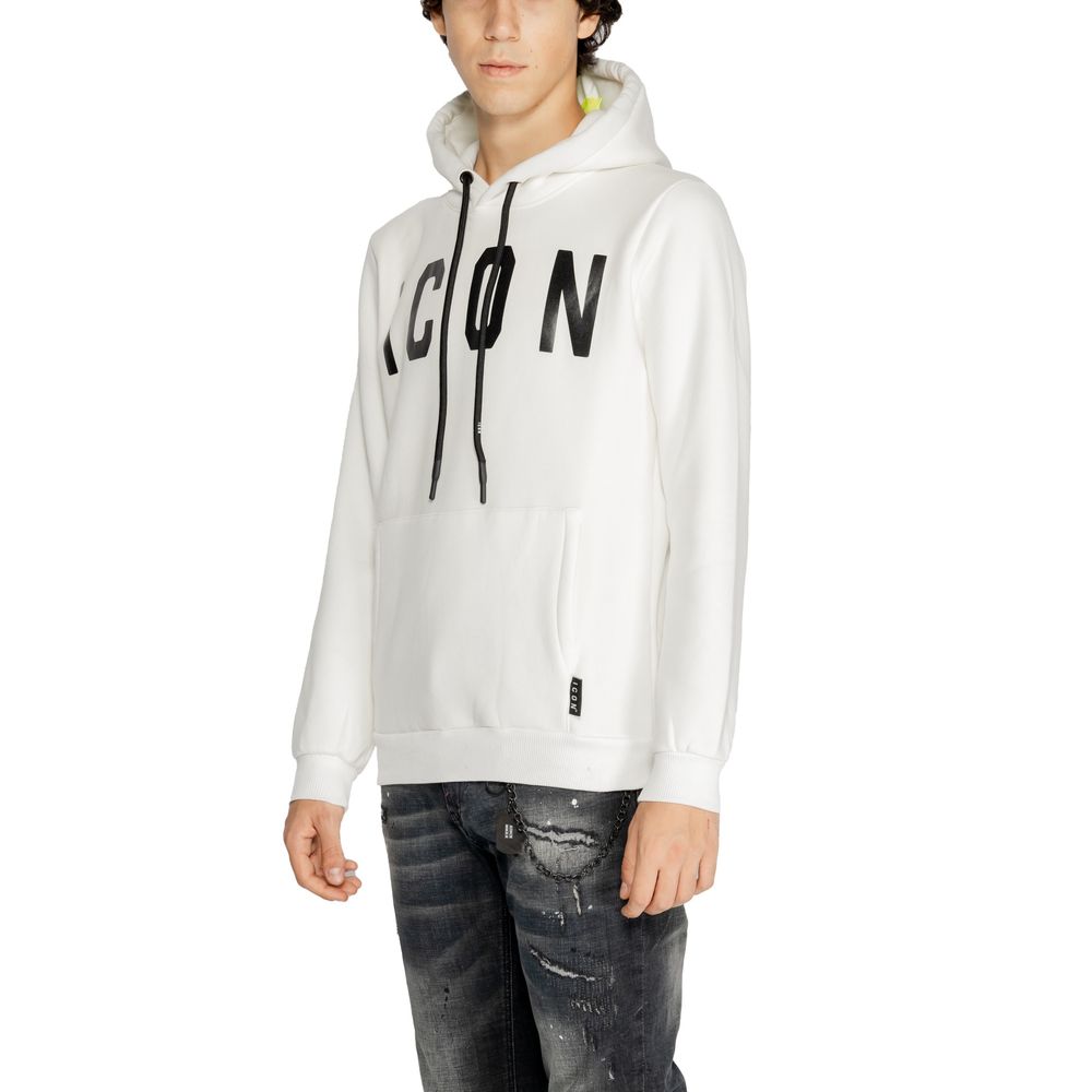 Weißer Baumwollpullover mit Symbol