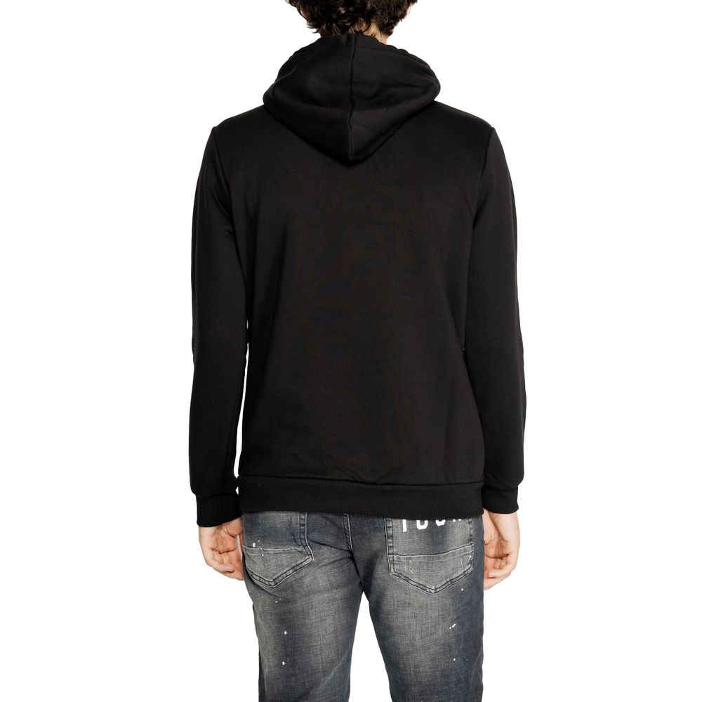 Schwarzer Baumwollpullover mit Symbol