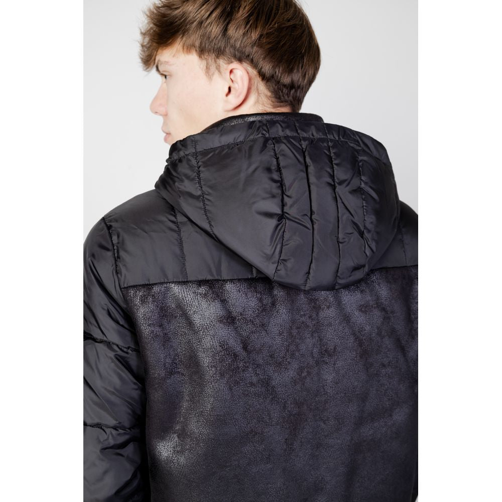 Jachetă EA7 Emporio Armani neagră din poliester