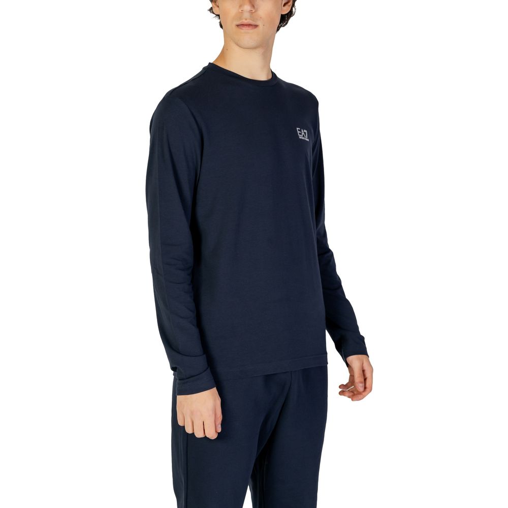 Cămașă EA7 Emporio Armani albastră din bumbac