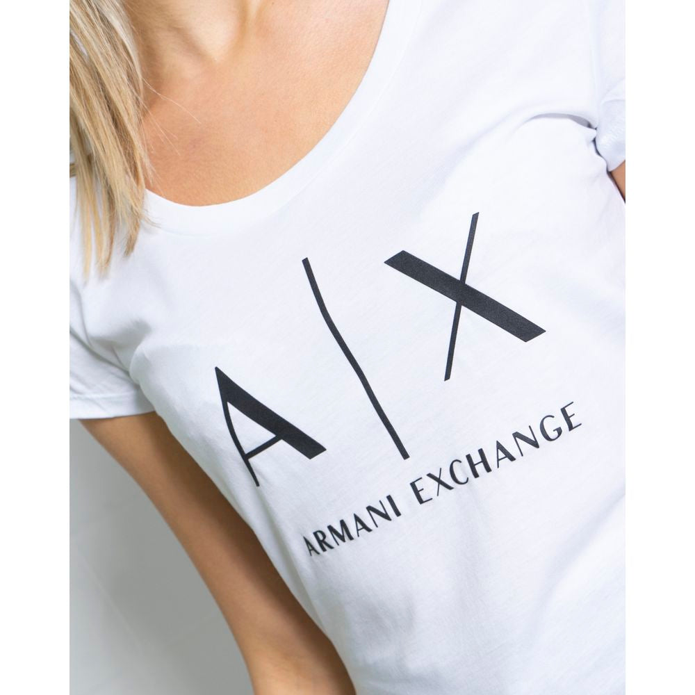 Tricou Armani Exchange din bumbac alb