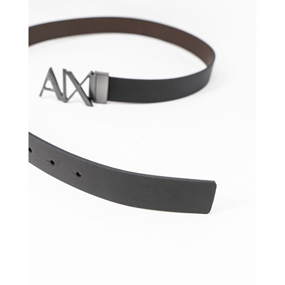 Armani Exchange – Schwarzer Ledergürtel