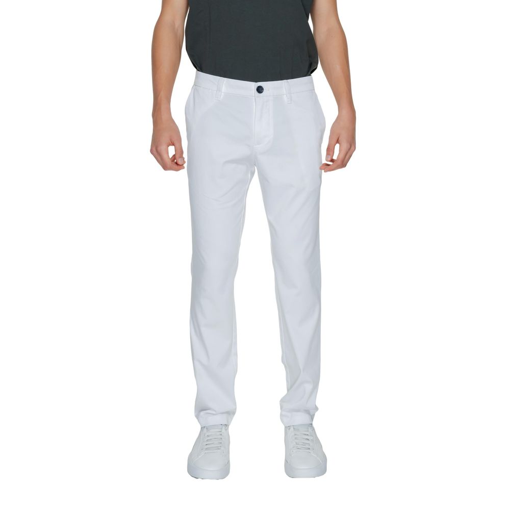 Pantaloni albi din bumbac Armani Exchange