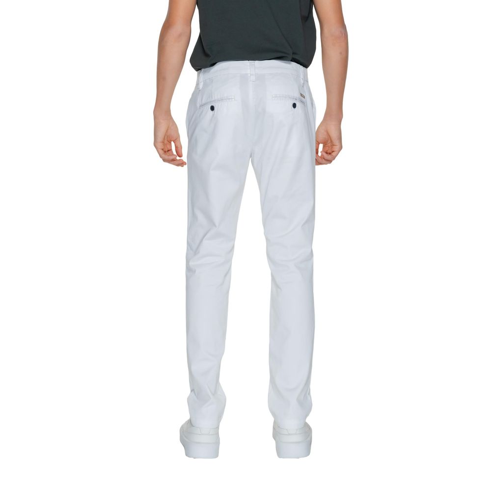 Pantaloni albi din bumbac Armani Exchange