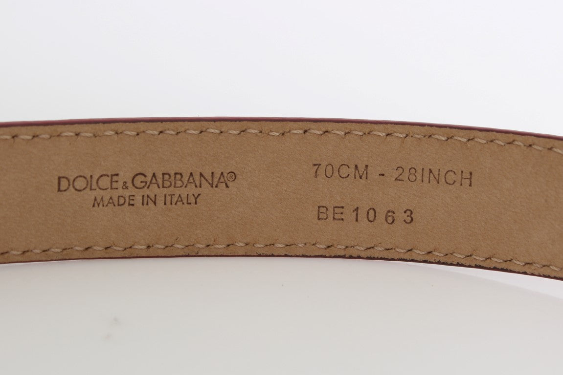 Dolce & Gabbana – Gürtel aus Schlangenleder mit Punkten und silberner Schnalle