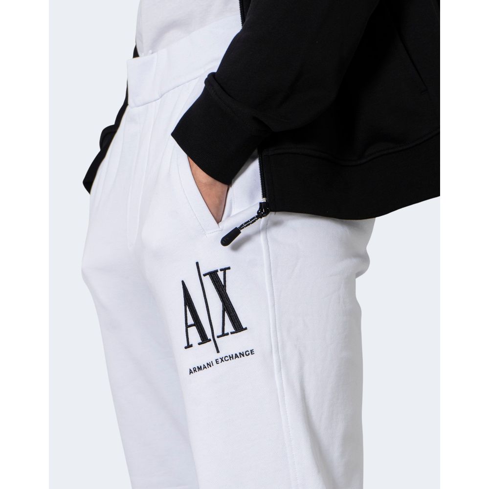 Blugi și pantaloni din bumbac alb Armani Exchange