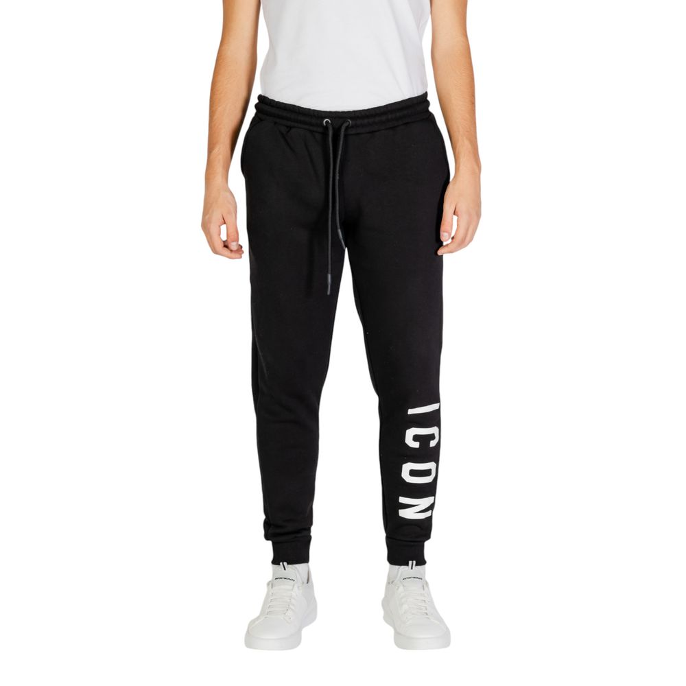 Blugi și pantaloni Icon din bumbac alb-negru