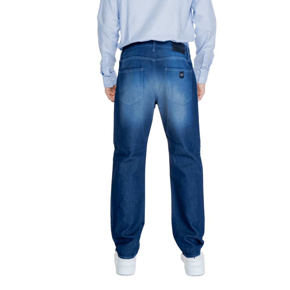Pantaloni skinny albaștri din bumbac Armani Exchange