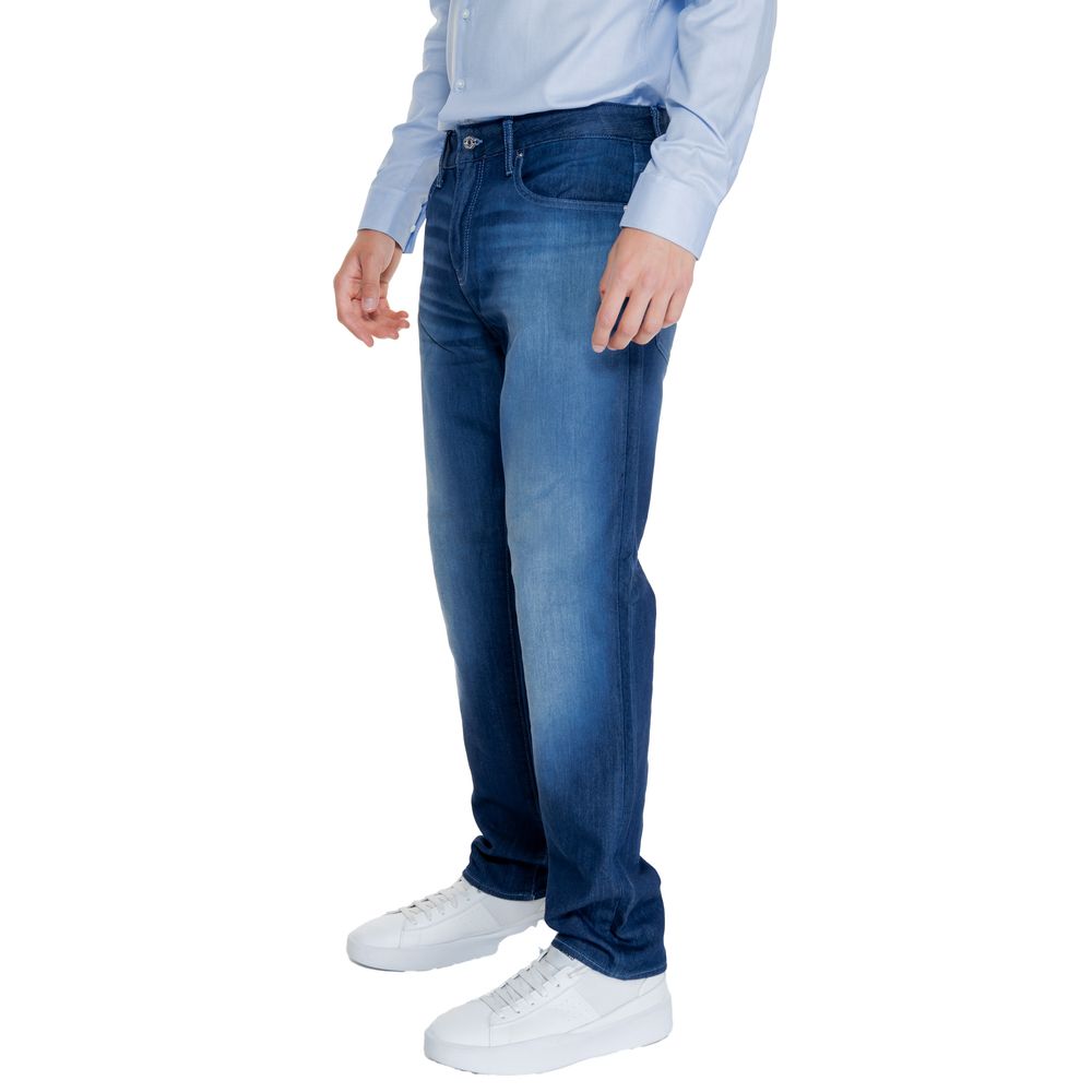 Pantaloni skinny albaștri din bumbac Armani Exchange