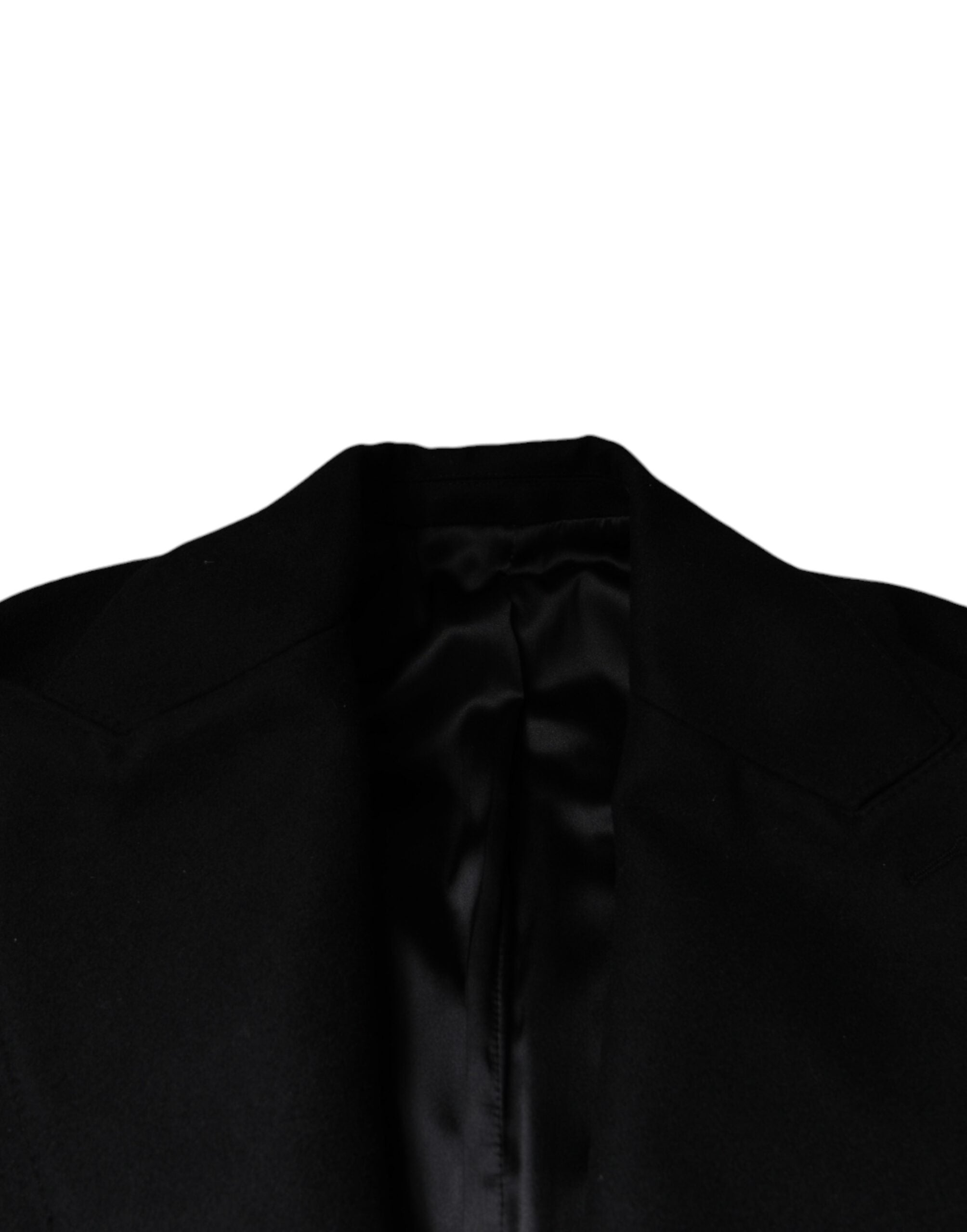 Dolce & Gabbana Jachetă bărbătească din lână neagră cu două nasturi, model dublu