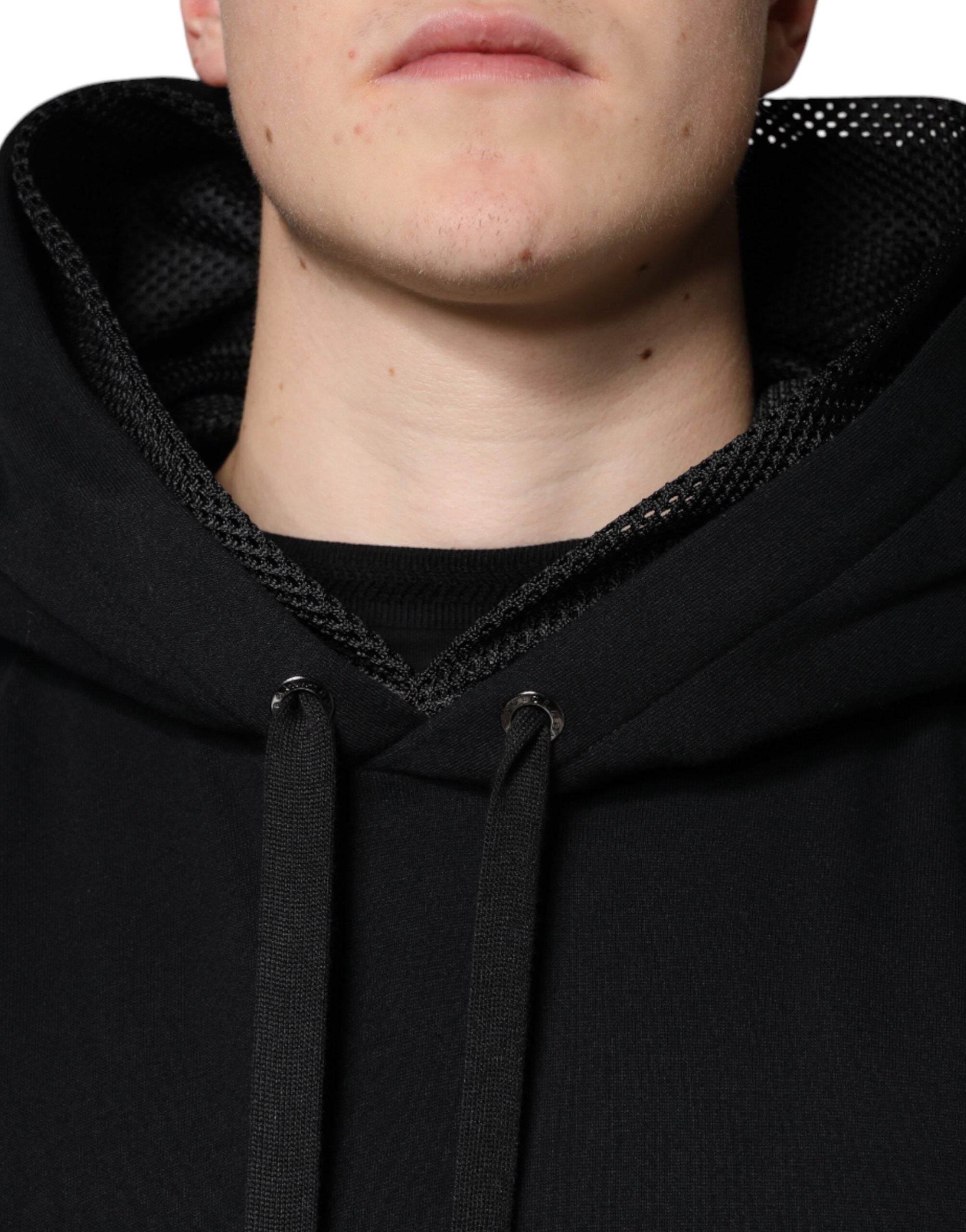 Dolce & Gabbana Hanorac cu glugă neagră pentru bărbați