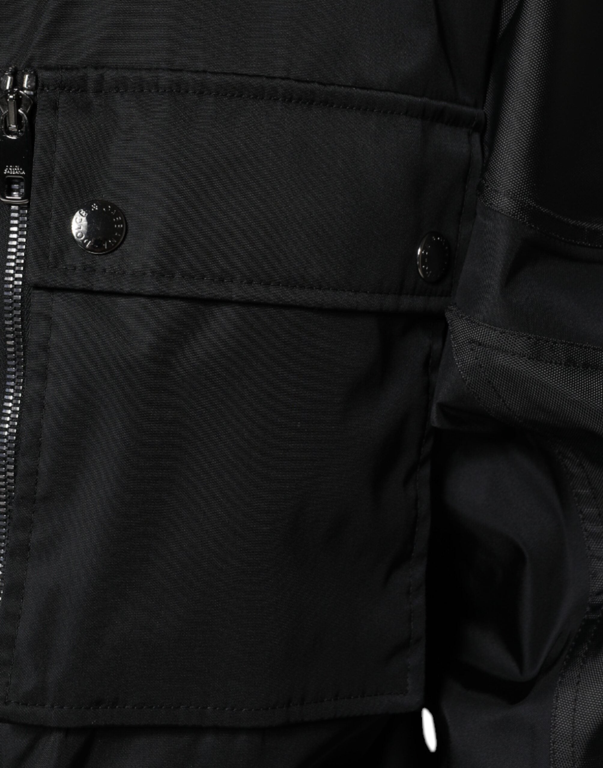 Dolce & Gabbana Jachetă Parka de iarnă din nailon negru pentru bărbați