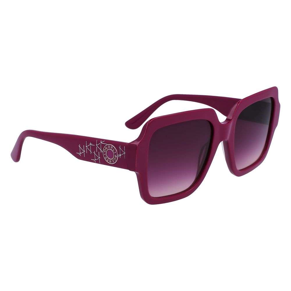 Karl Lagerfeld – Graue Sonnenbrille aus Kalbshaar
