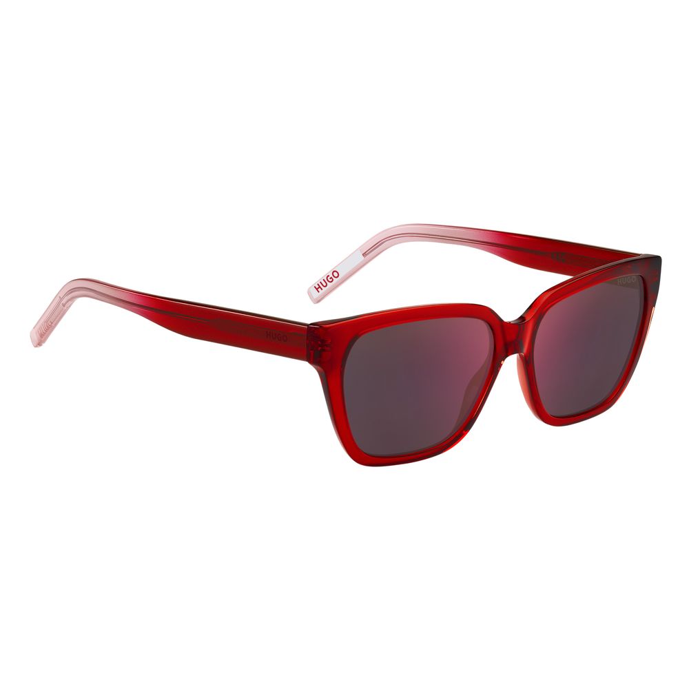 Hugo Boss – Rote Sonnenbrille aus Kalbshaar