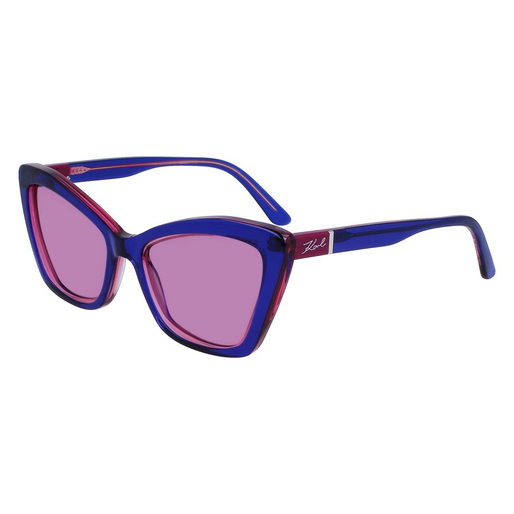 Ochelari de soare Karl Lagerfeld albaștri cu model Haircalf