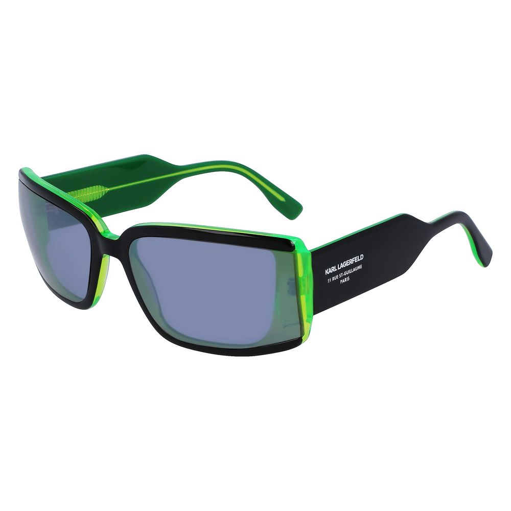Karl Lagerfeld – Schwarze Sonnenbrille aus Kalbshaar