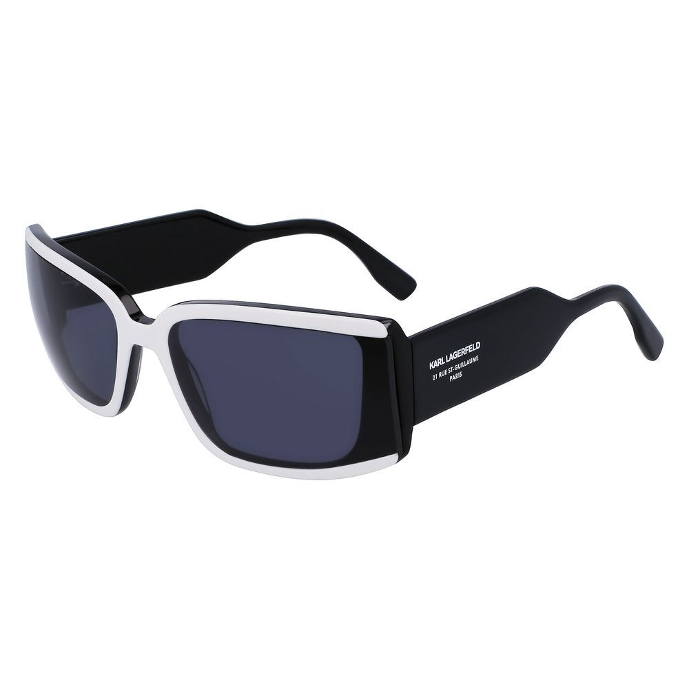 Karl Lagerfeld – Schwarze Sonnenbrille aus Kalbshaar