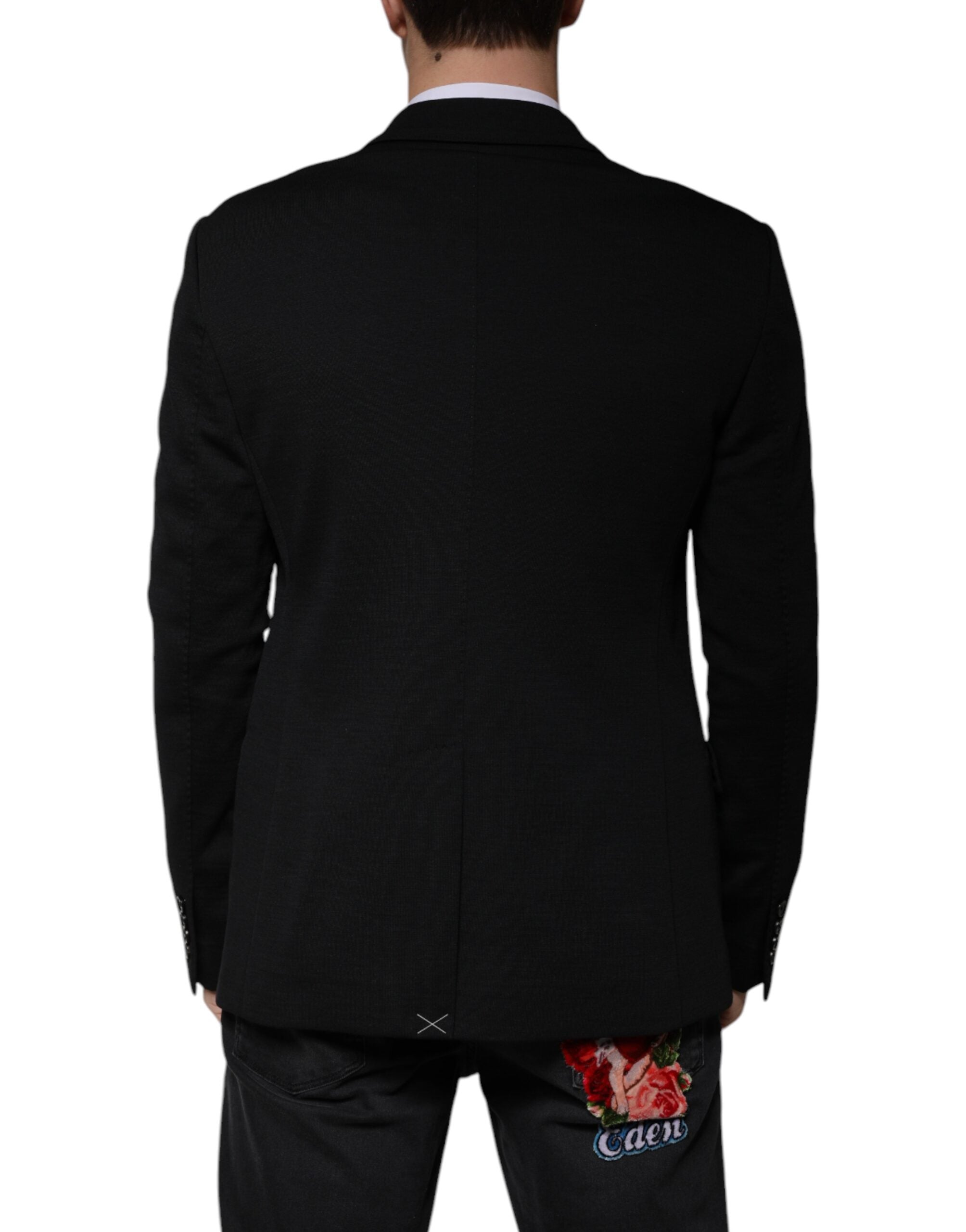 Dolce & Gabbana – Einreihiger, formeller Blazer aus schwarzer Wolle