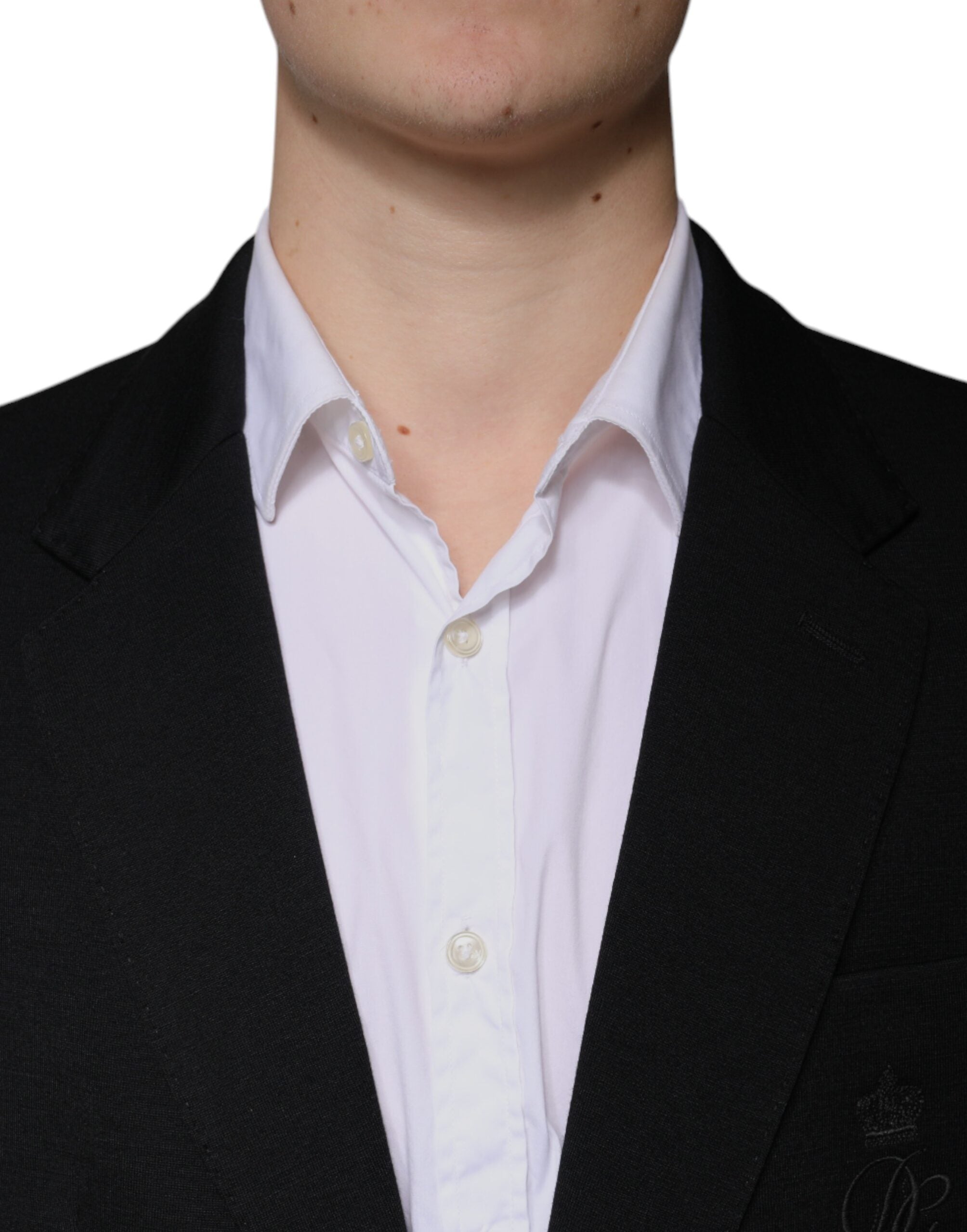 Dolce & Gabbana – Einreihiger, formeller Blazer aus schwarzer Wolle