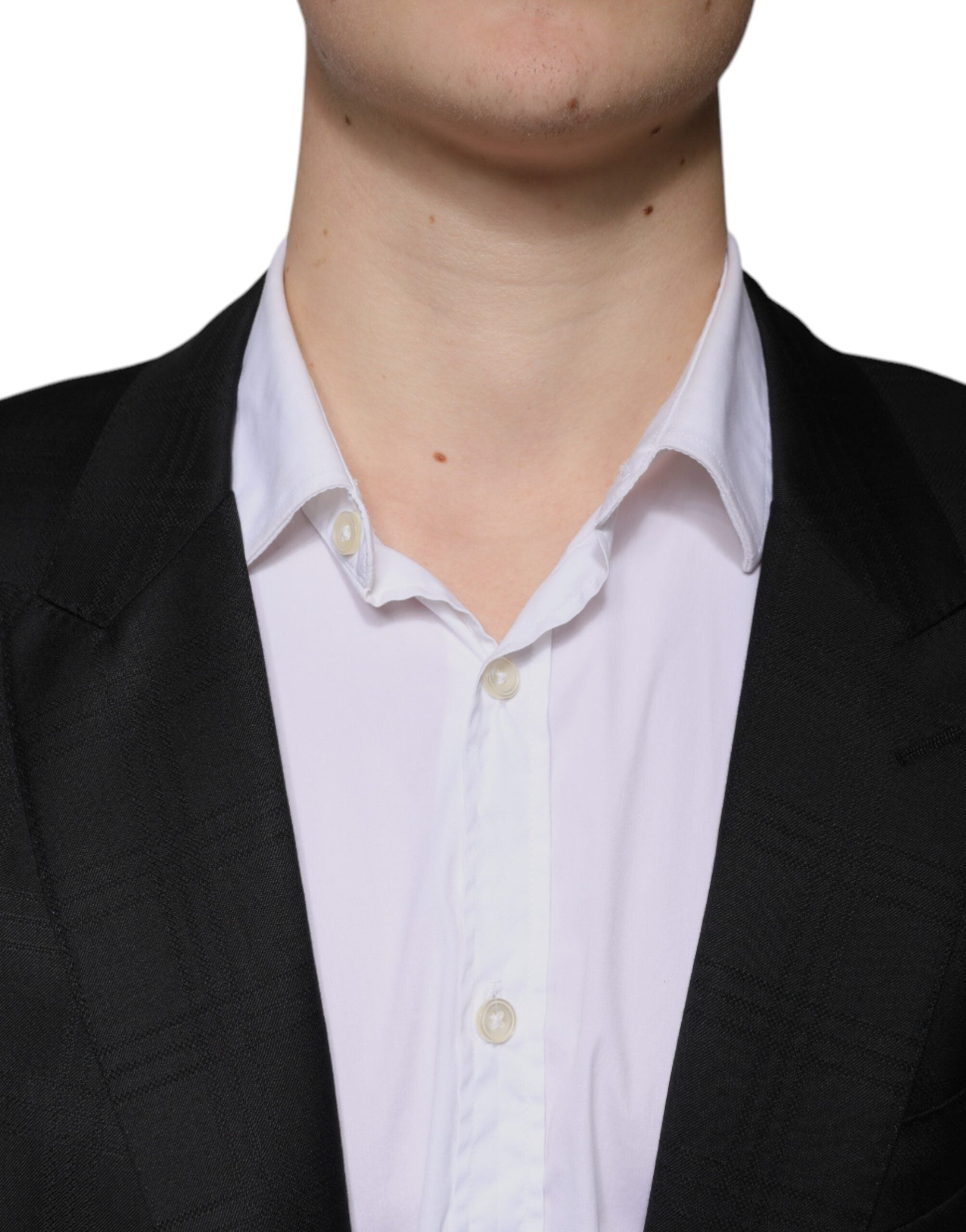 Dolce & Gabbana – Einreihiger Anzug aus schwarzer Wolle