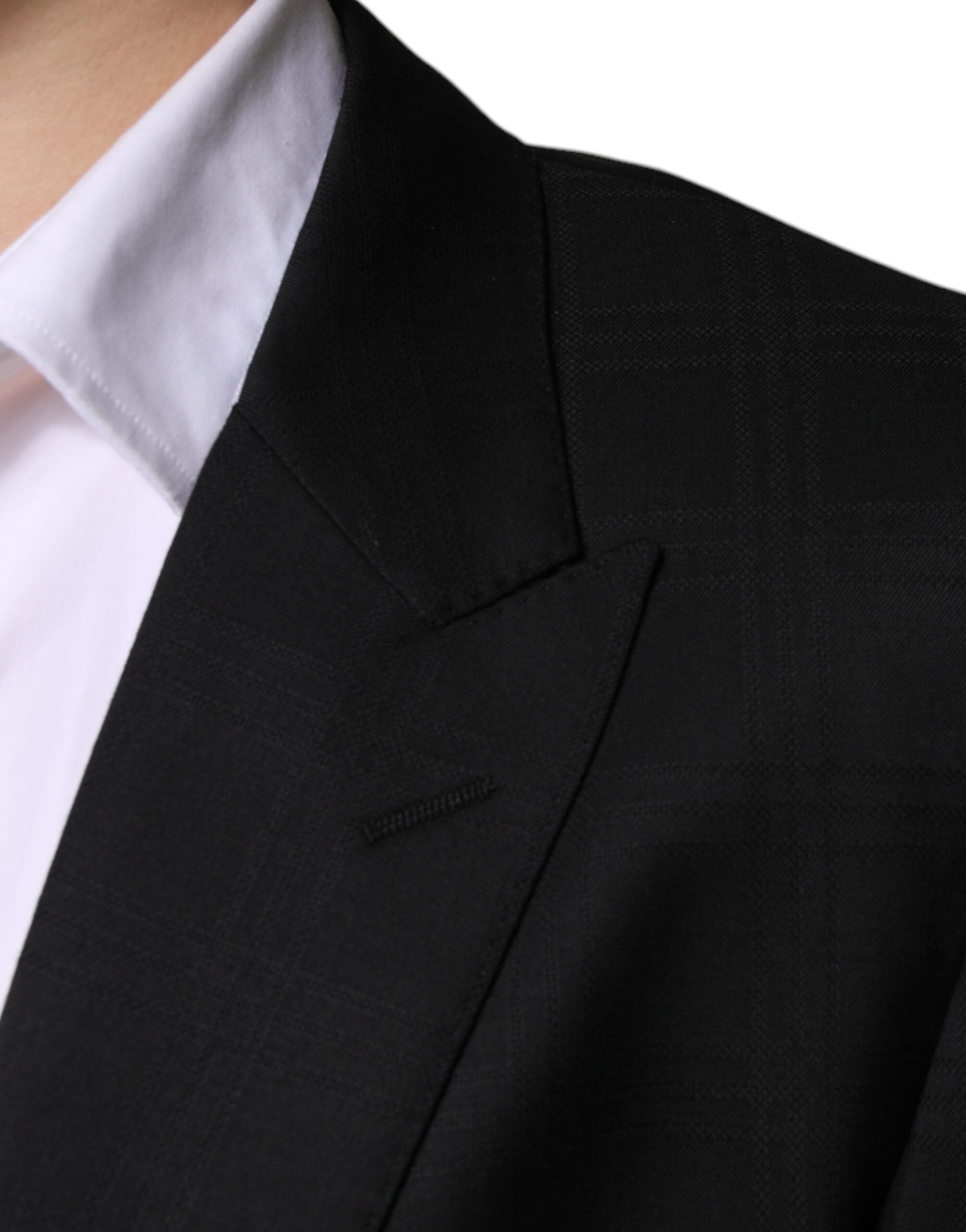 Dolce & Gabbana – Einreihiger Anzug aus schwarzer Wolle