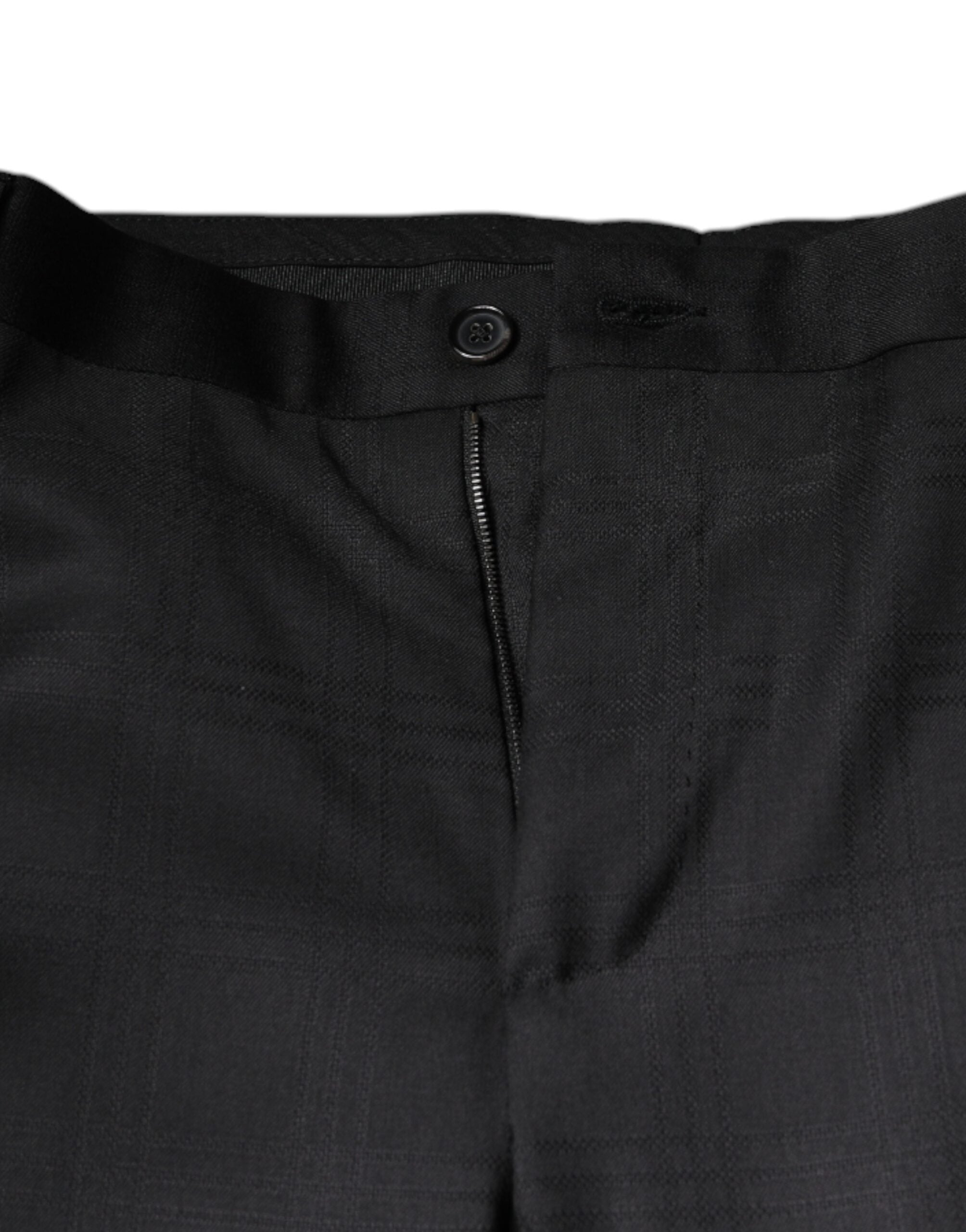 Dolce & Gabbana – Einreihiger Anzug aus schwarzer Wolle