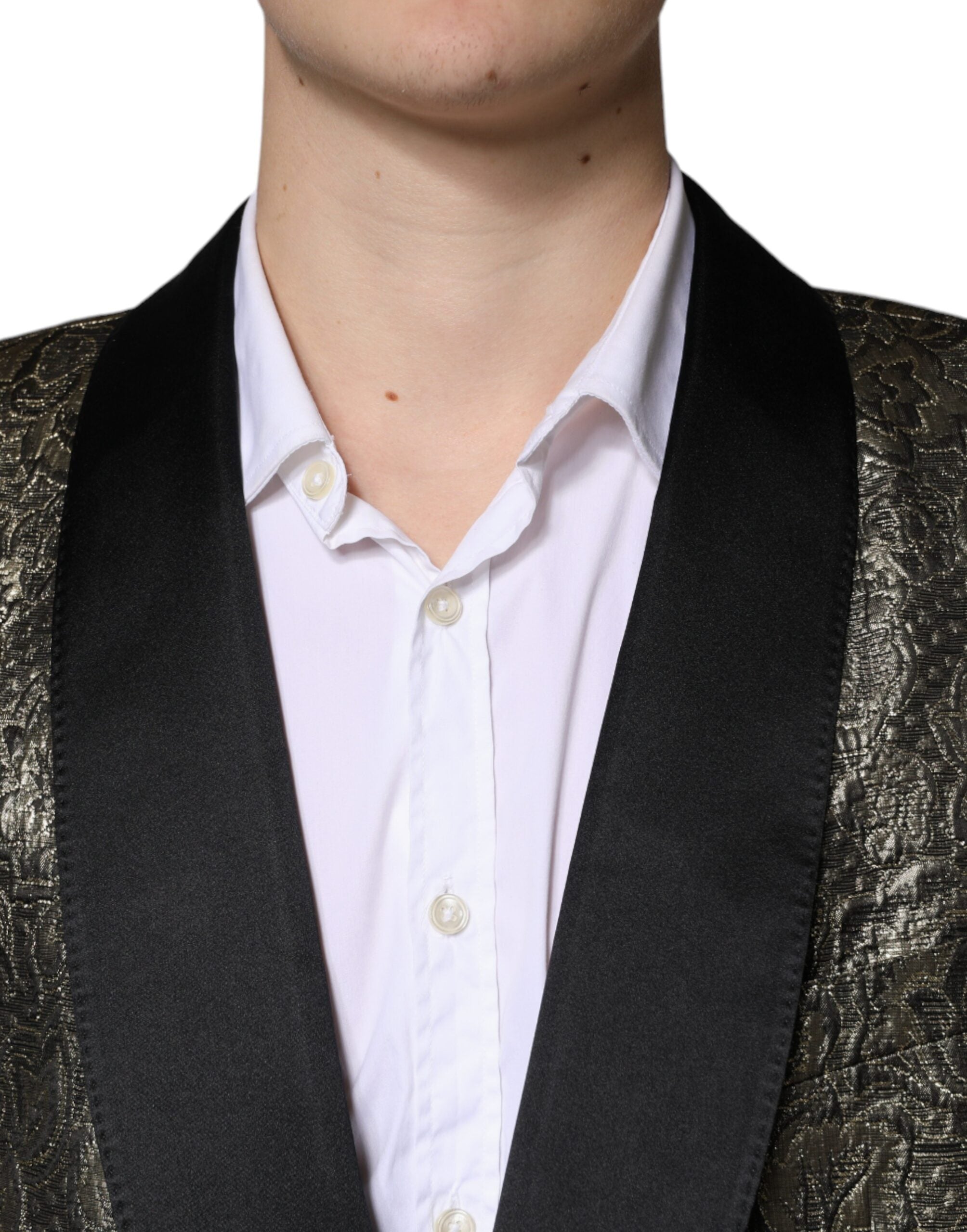 Dolce & Gabbana Gold SICILIA Jacquard Einreihiger Mantelblazer
