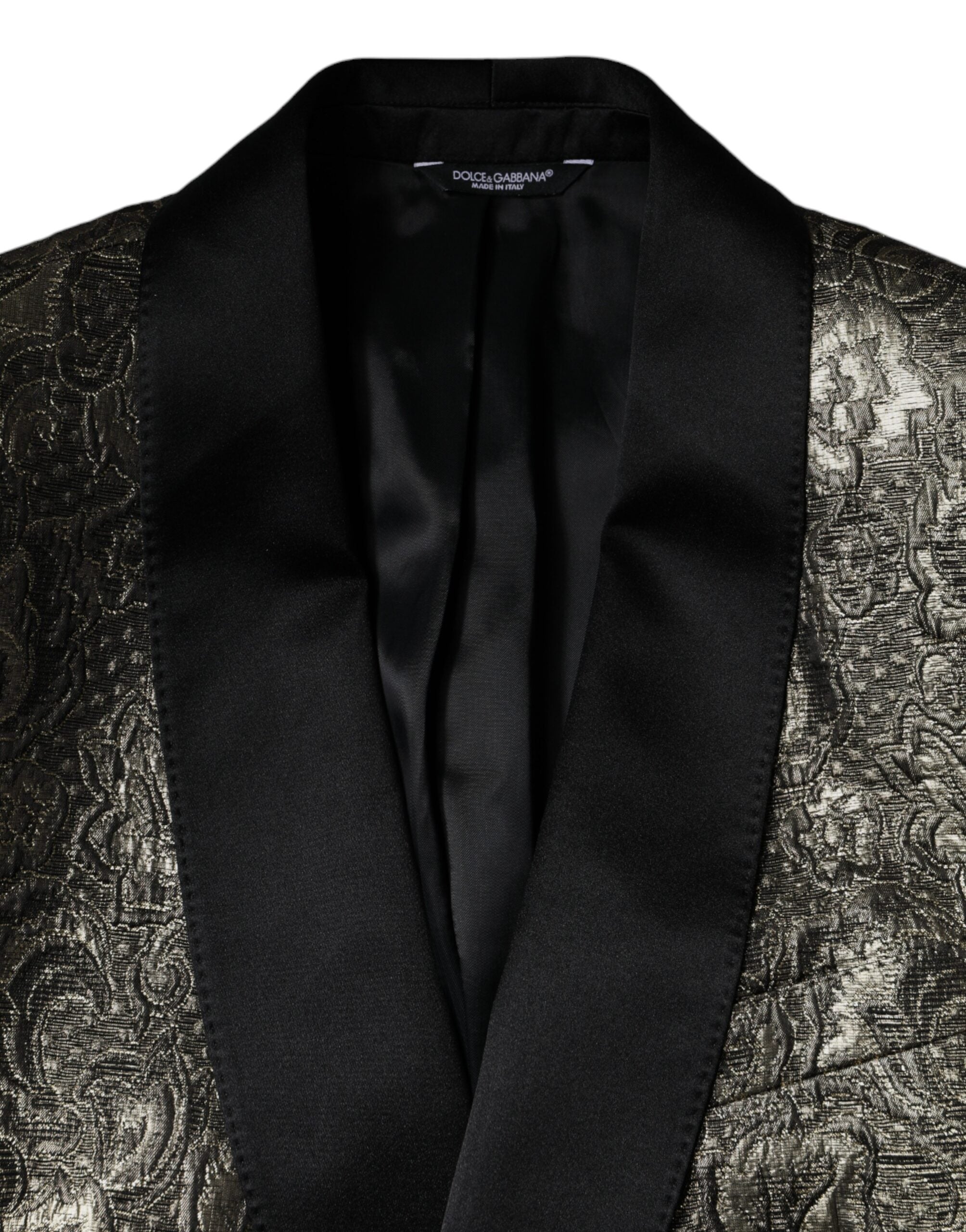 Dolce & Gabbana Gold SICILIA Jacquard Einreihiger Mantelblazer