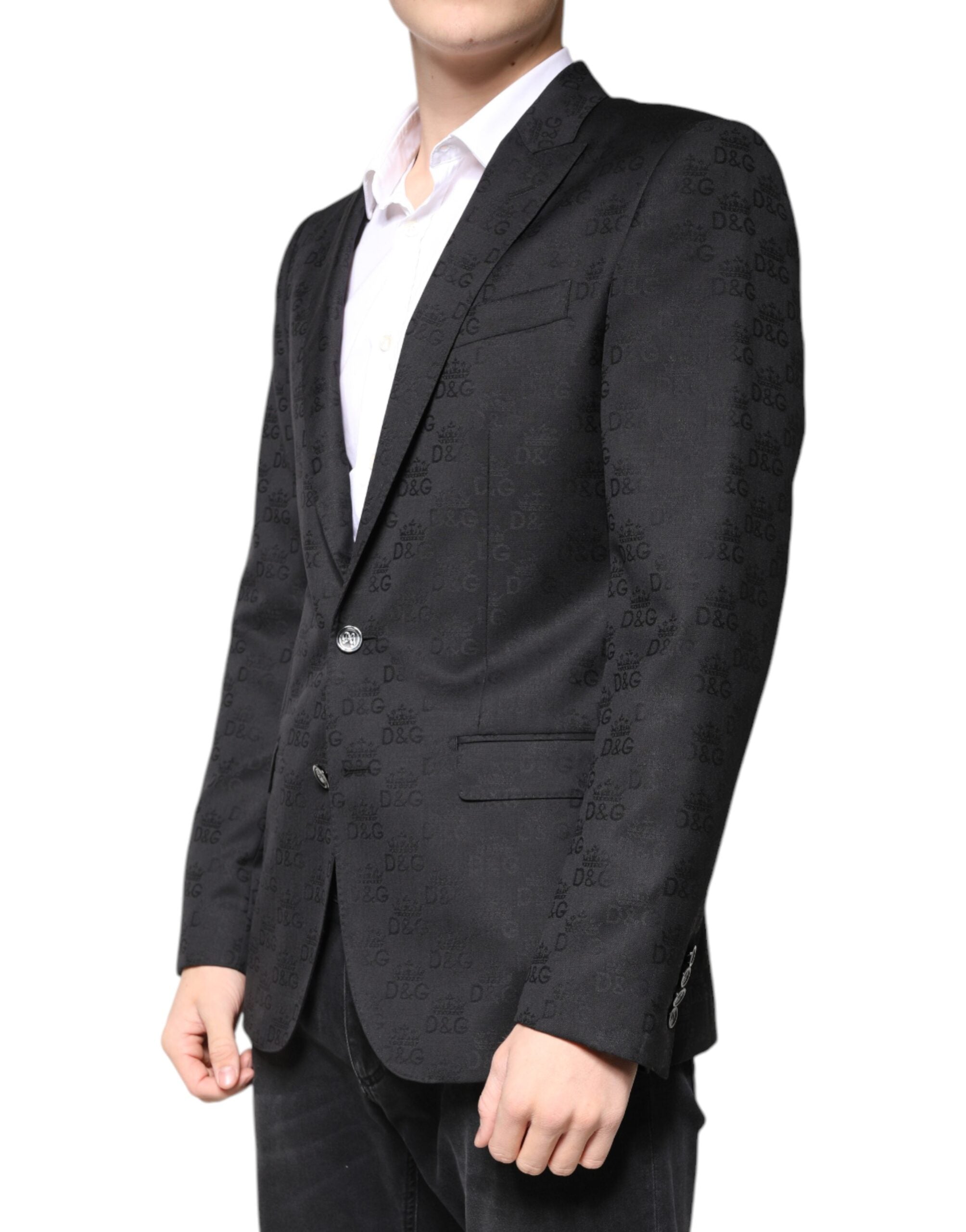 Dolce & Gabbana – Einreihiger, formeller Blazer aus schwarzer Wolle