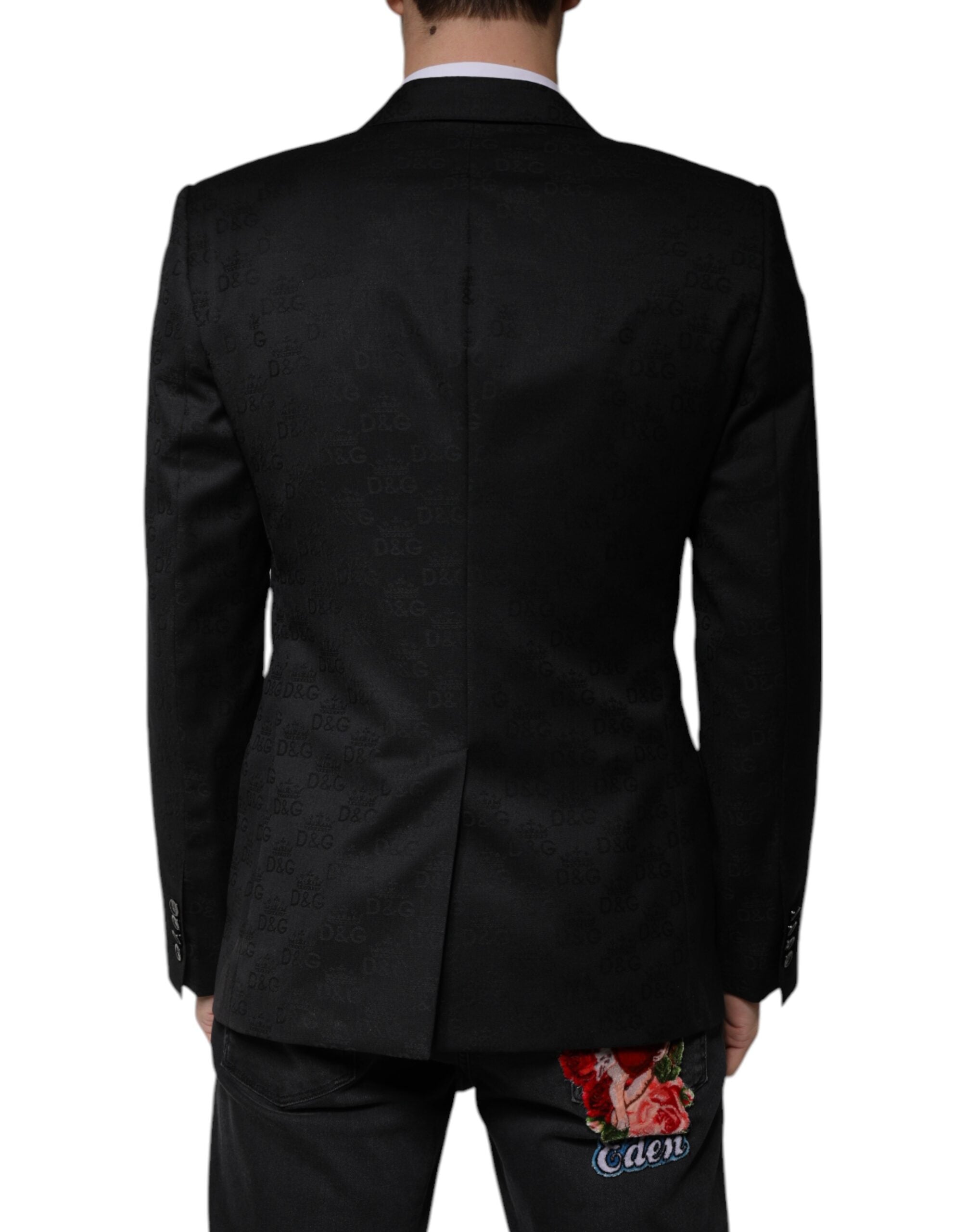 Dolce & Gabbana – Einreihiger, formeller Blazer aus schwarzer Wolle