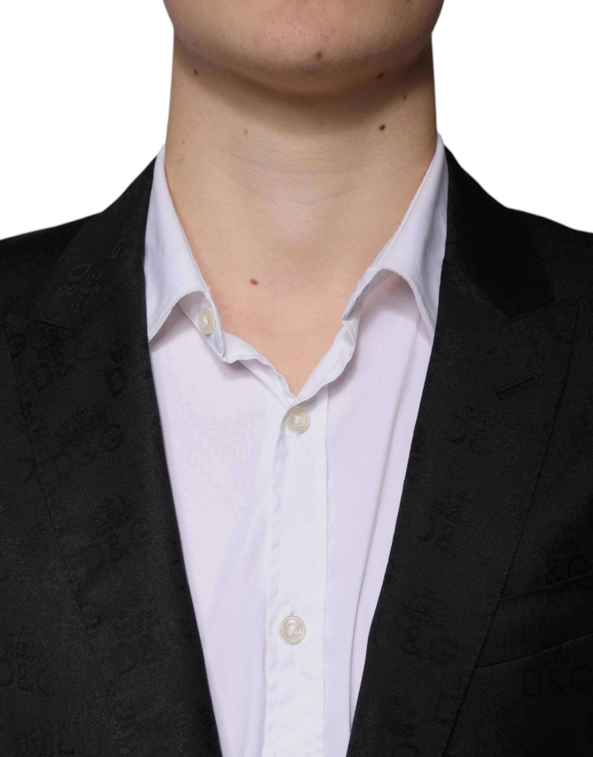 Dolce & Gabbana – Einreihiger, formeller Blazer aus schwarzer Wolle