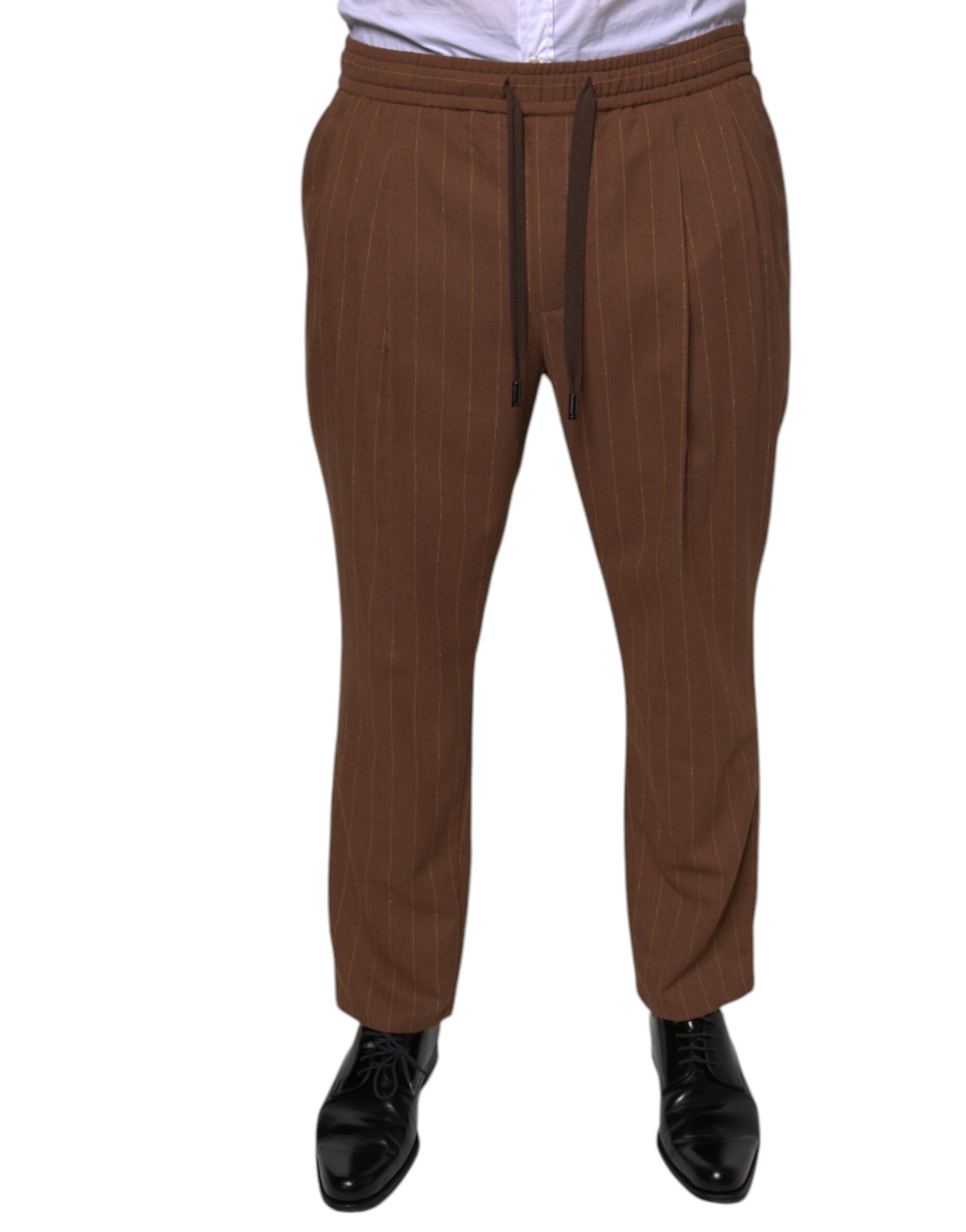 Pantaloni eleganți skinny cu dungi maro Dolce & Gabbana pentru bărbați