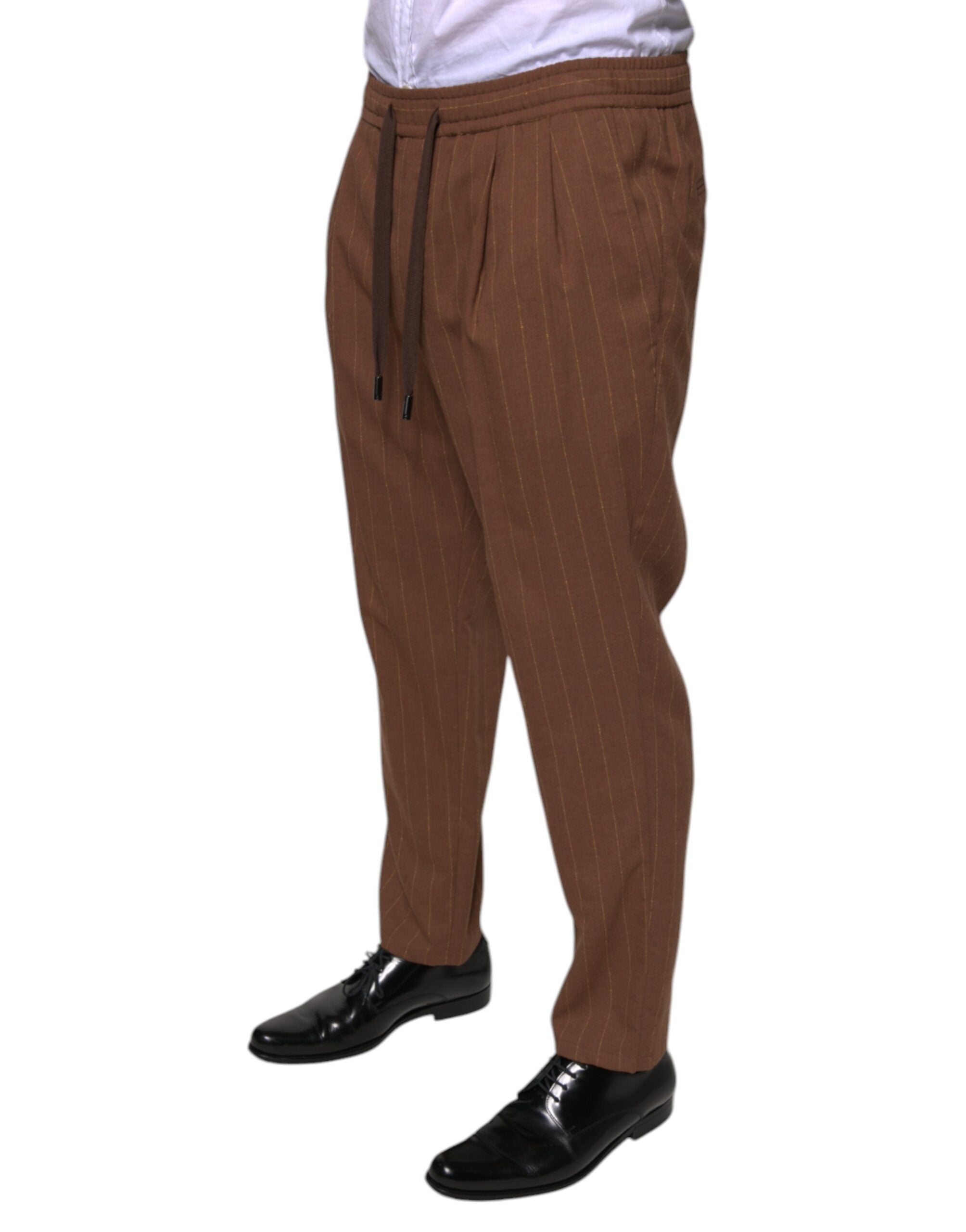 Pantaloni eleganți skinny cu dungi maro Dolce & Gabbana pentru bărbați