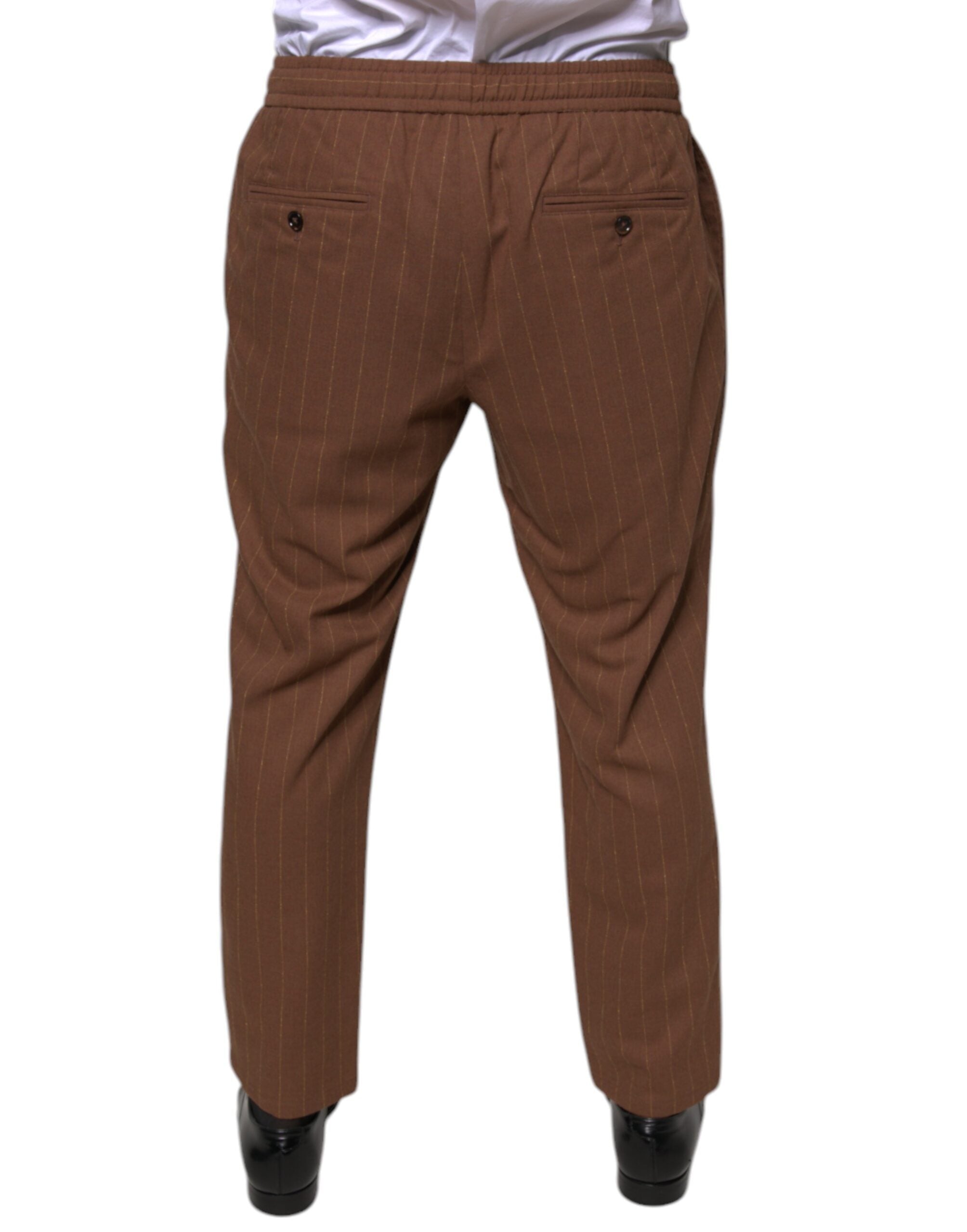 Pantaloni eleganți skinny cu dungi maro Dolce & Gabbana pentru bărbați