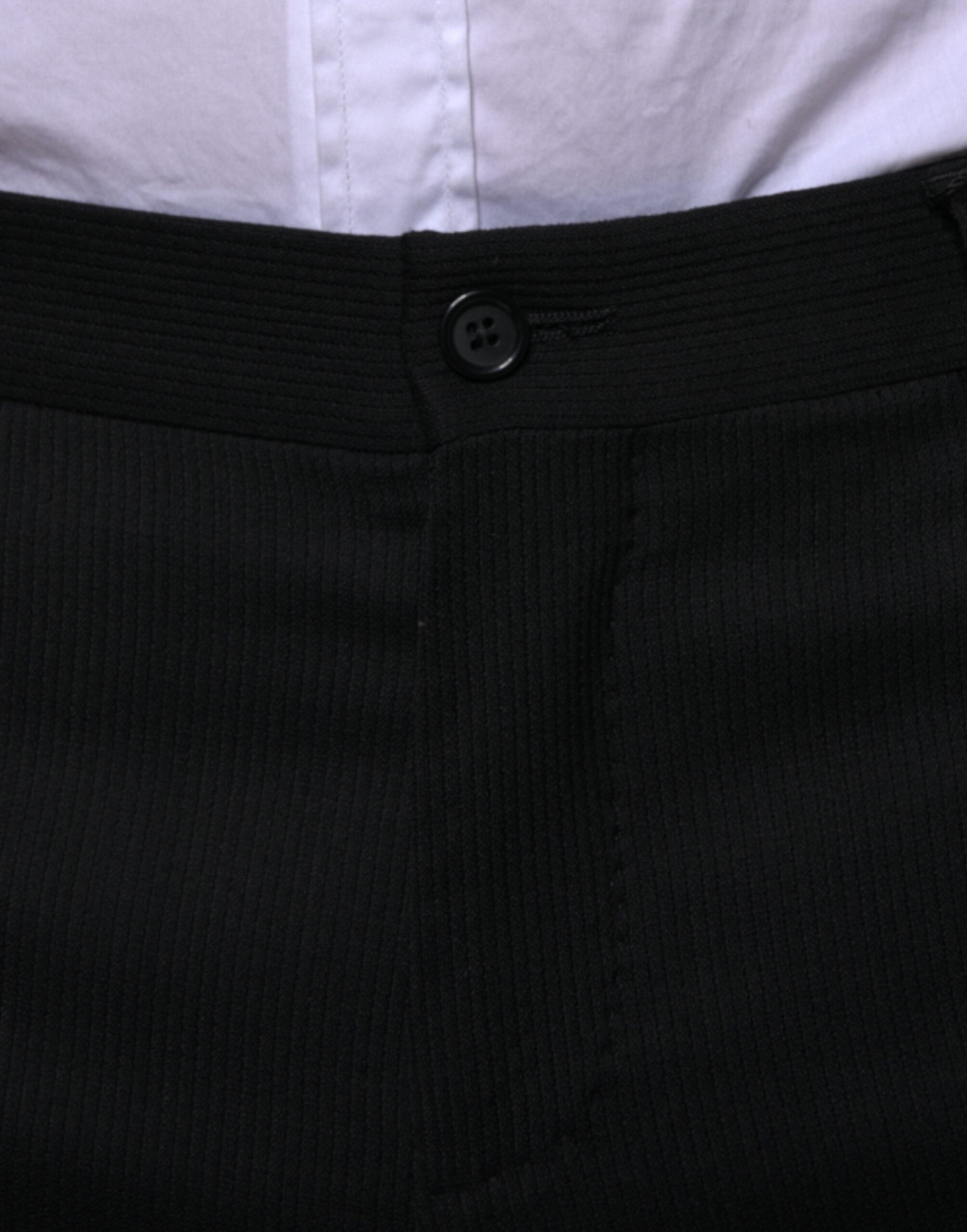 Pantaloni eleganți skinny din lână neagră Dolce & Gabbana